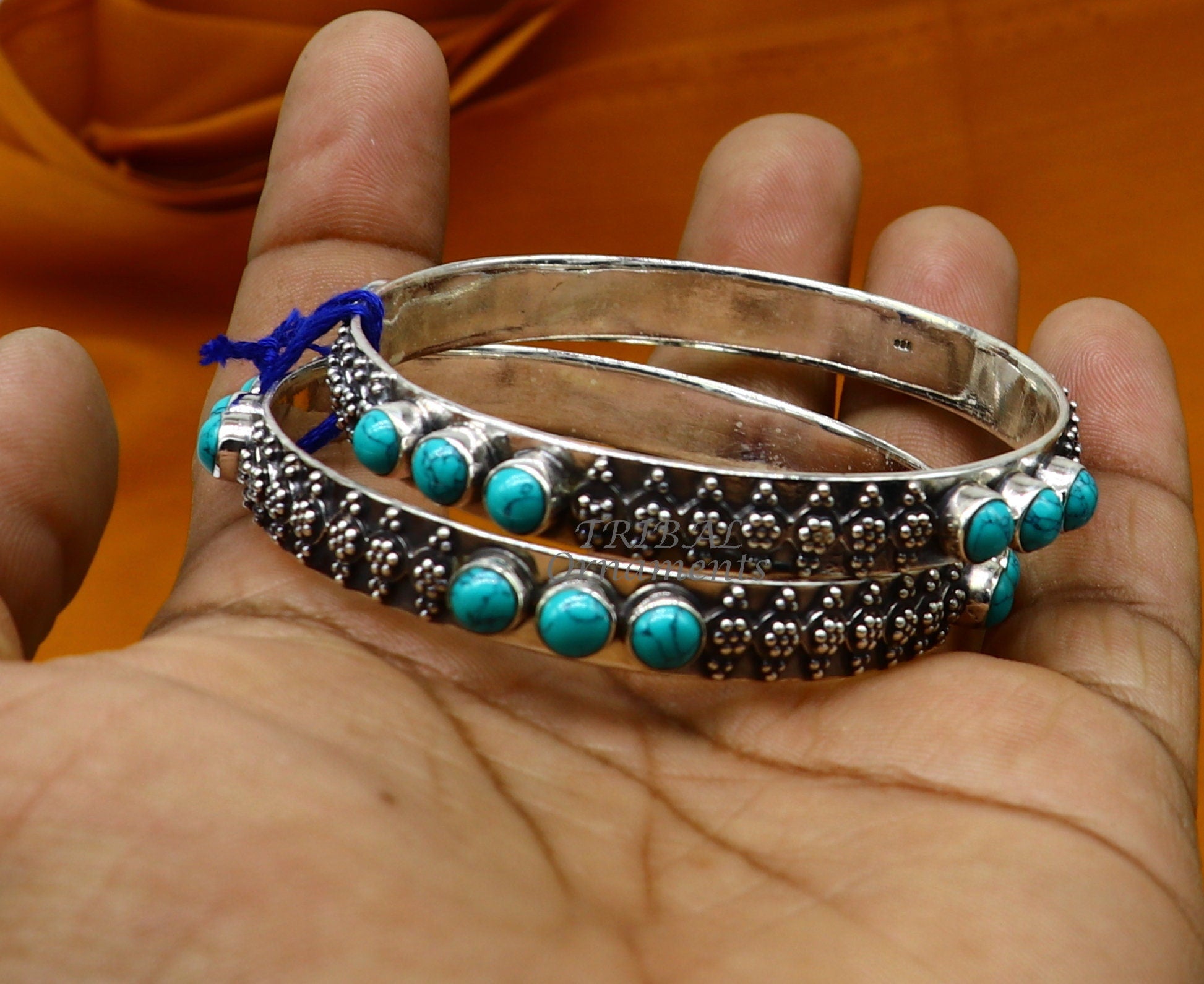 925 sterling silver customized vintage antique design turquoise stone  bangle bracelet kada, best gift for brides ethnic jewelry nba339