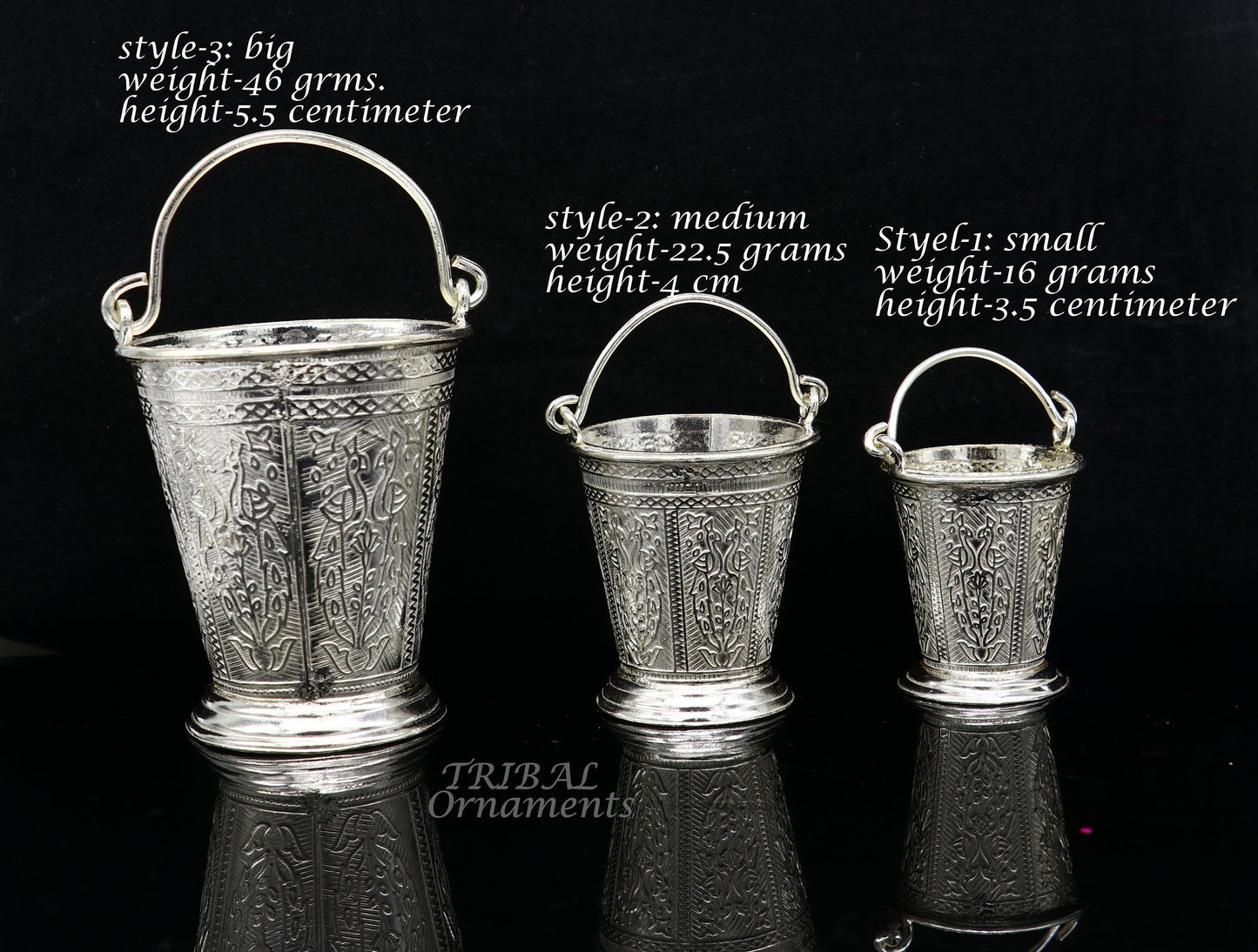 925 sterling silver handmade fabulous vintage style bucket toy for puja or worshipping, Diwali puja article utensils su976 - TRIBAL ORNAMENTS