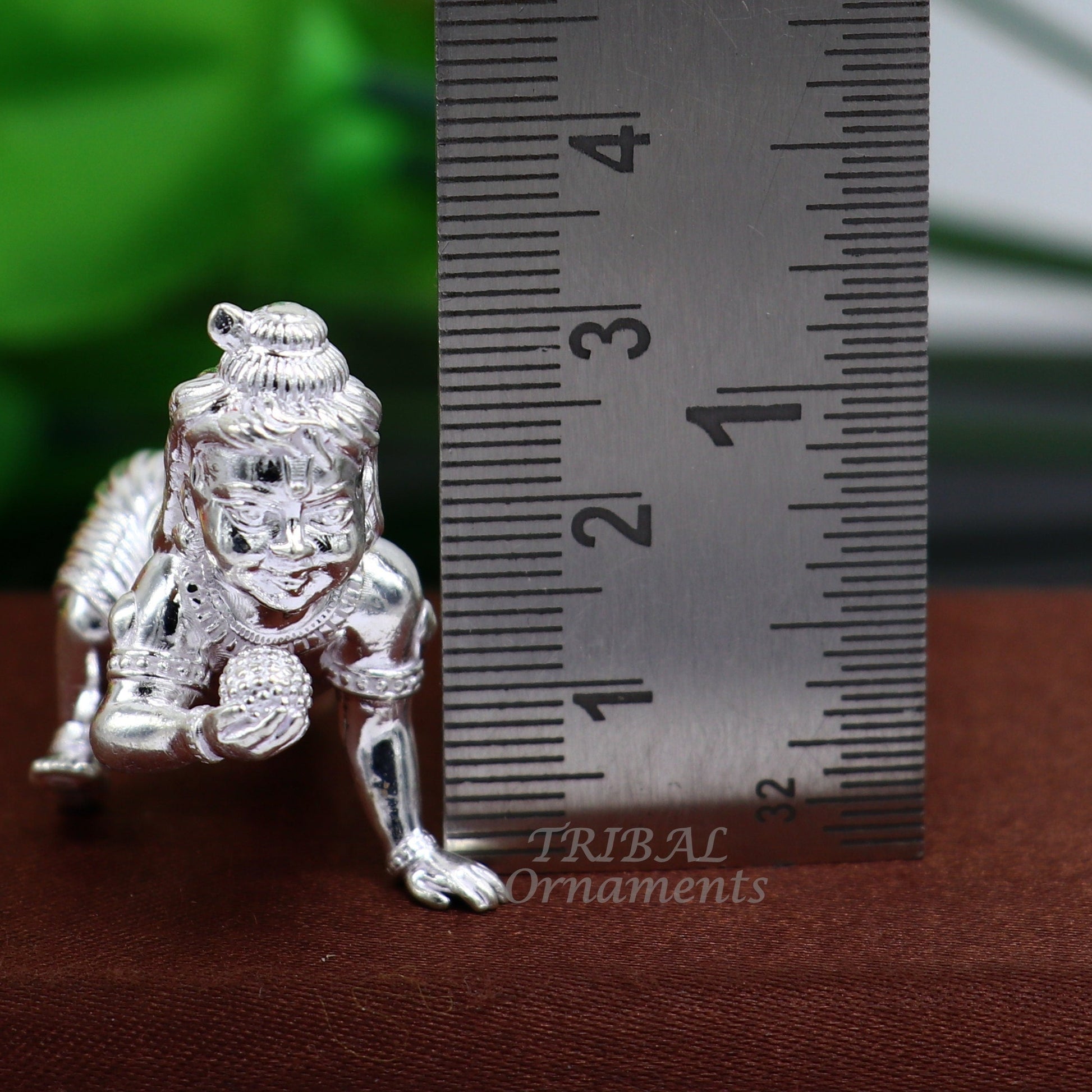 925 Sterling silver Idol Krishna Bal Gopala crawling Krishna statue figurine, child krishna laddu gopala sculpture, silver article art582 - TRIBAL ORNAMENTS