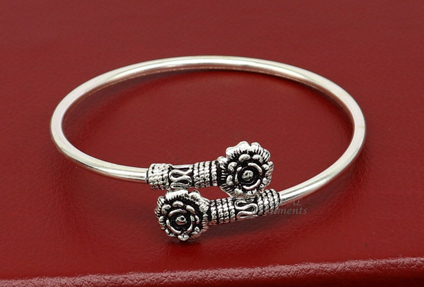 925 sterling silver fabulous floral design bangle bracelet kada amazing  Cuff bracelet best gifting girl's kada nsk596