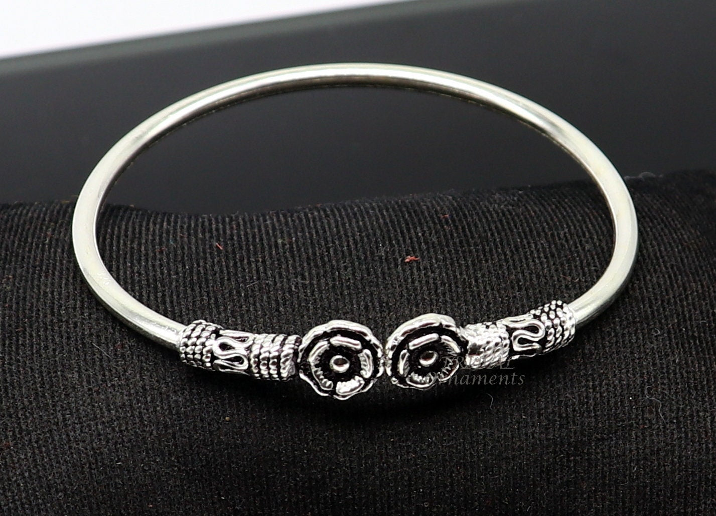 925 sterling silver fabulous floral design bangle bracelet kada amazing  Cuff bracelet best gifting girl's kada ethnic jewelry nsk599