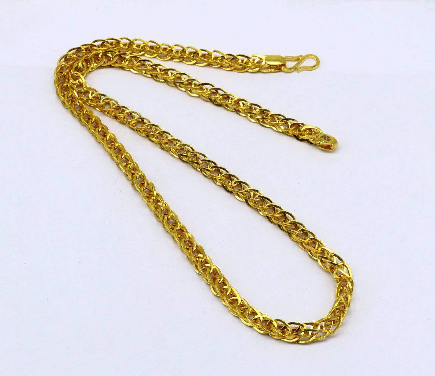 22karat yellow gold handmade unique design all sizes chain necklace amazing men's gifting wedding jewelry ch575 - TRIBAL ORNAMENTS