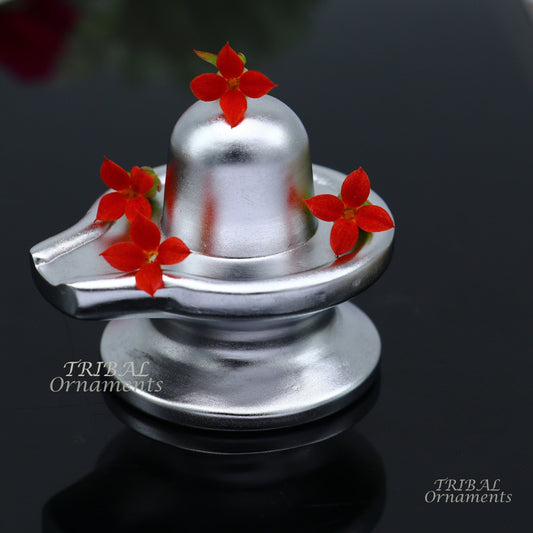 1.5" solid mercury god Shiva lingam statue article, Parad Shiva lingam figurine for puja at home best way for wealth and prosperity MA01 - TRIBAL ORNAMENTS