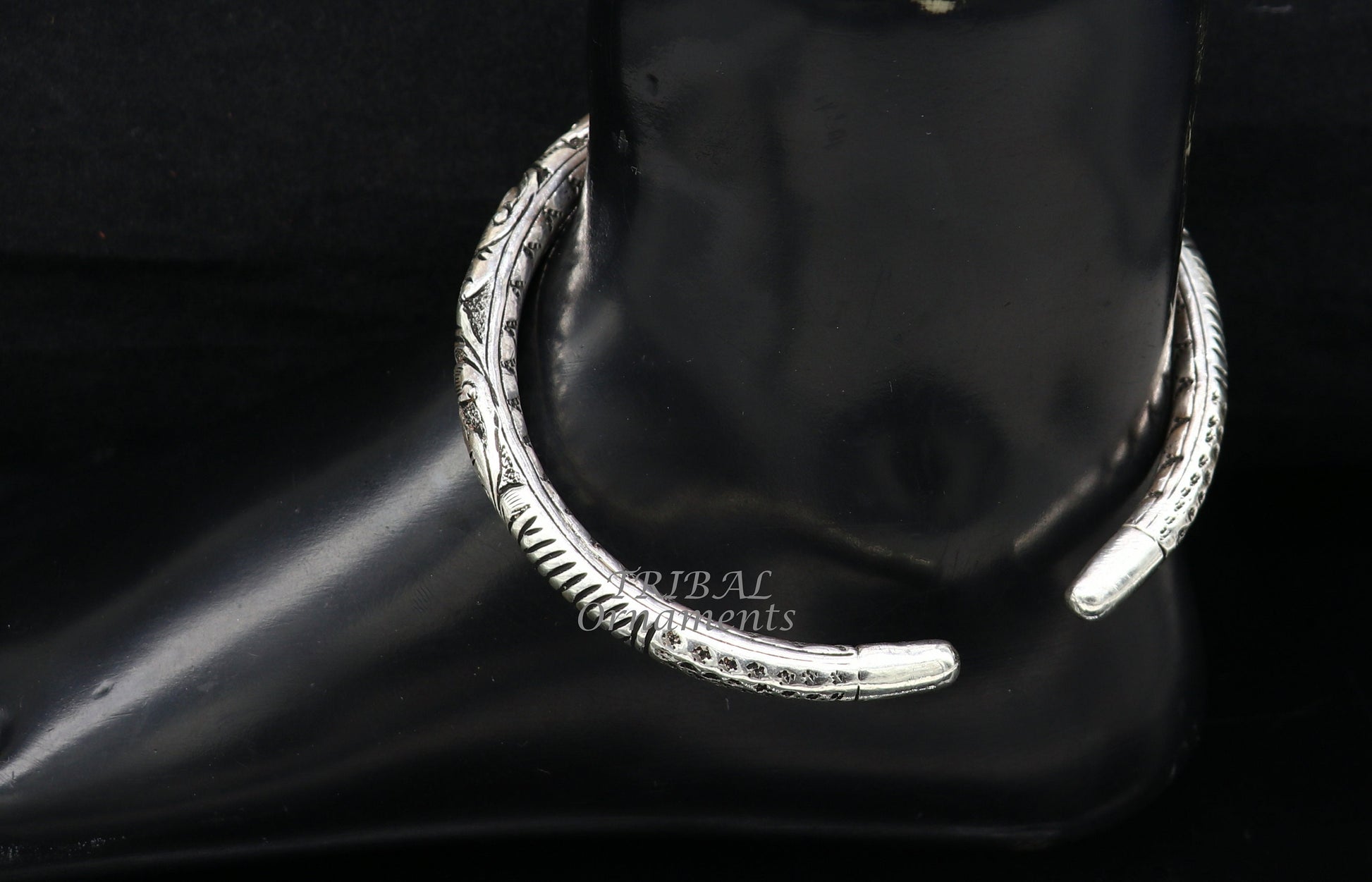 925 sterling silver Vintage antique design handmade gorgeous oxidized foot kada ankle bracelet tribal ethnic silver jewelry nsfk71 - TRIBAL ORNAMENTS