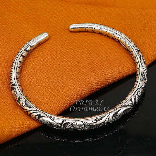925 sterling silver Vintage antique design handmade gorgeous oxidized foot kada ankle bracelet tribal ethnic silver jewelry nsfk71 - TRIBAL ORNAMENTS