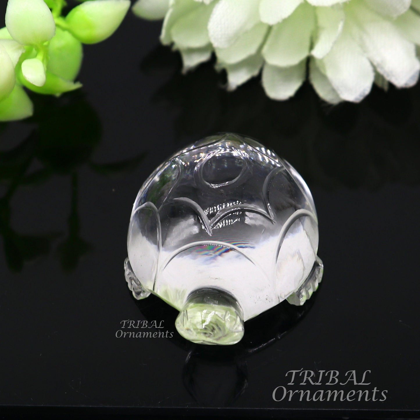 Natural sphatik crystal stone divine tortoise or turtle statue, amazing sphatik tortoise for wealth and prosperity stna15 - TRIBAL ORNAMENTS