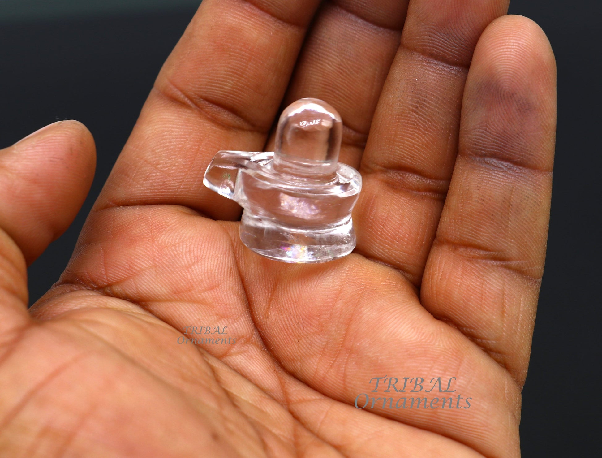 Natural sphatik crystal stone divine lor shiva lingam statue, amazing sphatik lingam puja article for wealth and prosperity stna16 - TRIBAL ORNAMENTS