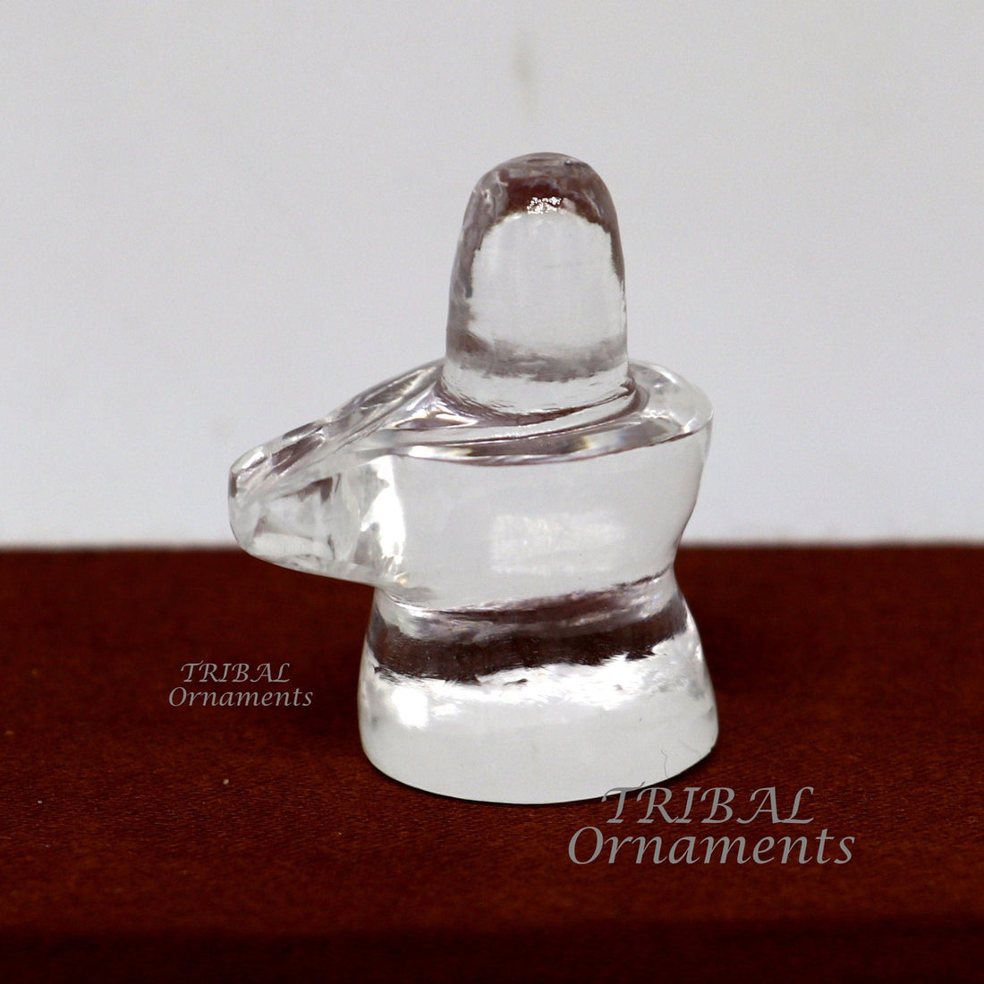 Natural sphatik crystal stone divine lor shiva lingam statue, amazing sphatik lingam puja article for wealth and prosperity stna17 - TRIBAL ORNAMENTS