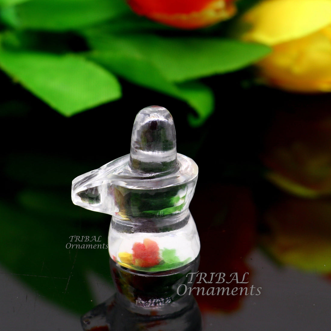 Natural sphatik crystal stone divine lor shiva lingam statue, amazing sphatik lingam puja article for wealth and prosperity stna17 - TRIBAL ORNAMENTS