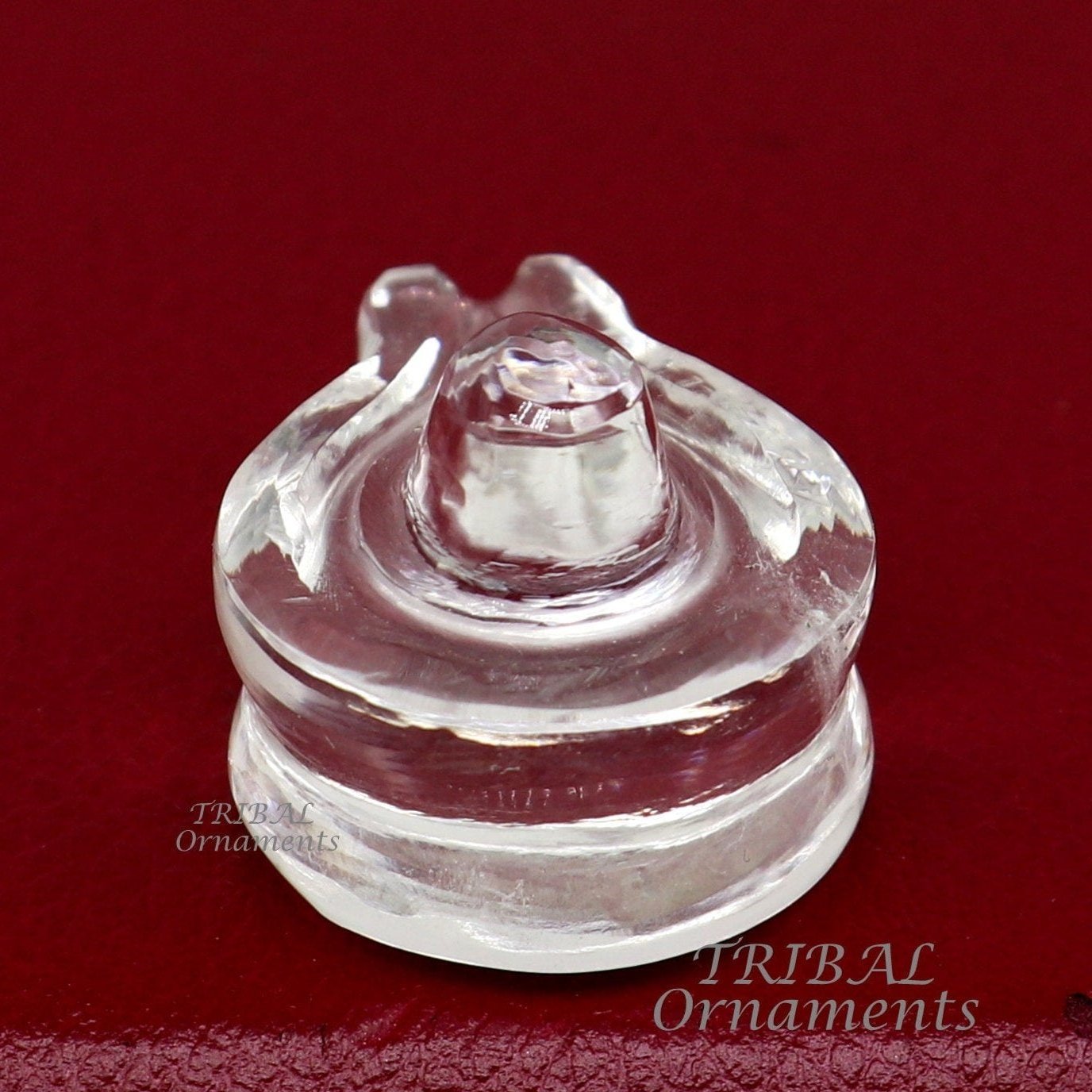 Natural sphatik crystal stone divine lor shiva lingam statue, amazing sphatik lingam puja article for wealth and prosperity stna18 - TRIBAL ORNAMENTS