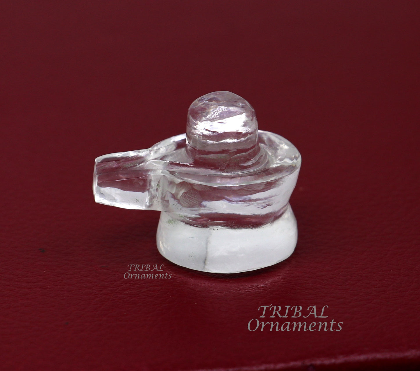 Natural sphatik crystal stone divine lor shiva lingam statue, amazing sphatik lingam puja article for wealth and prosperity stna19 - TRIBAL ORNAMENTS