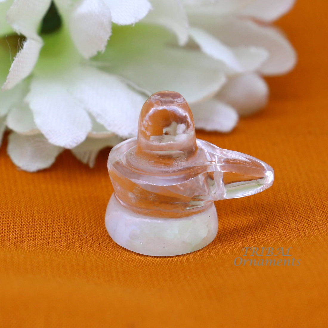 Amazing Natural sphatik crystal stone divine lor shiva lingam statue, amazing sphatik lingam puja article for wealth and prosperity stna21 - TRIBAL ORNAMENTS
