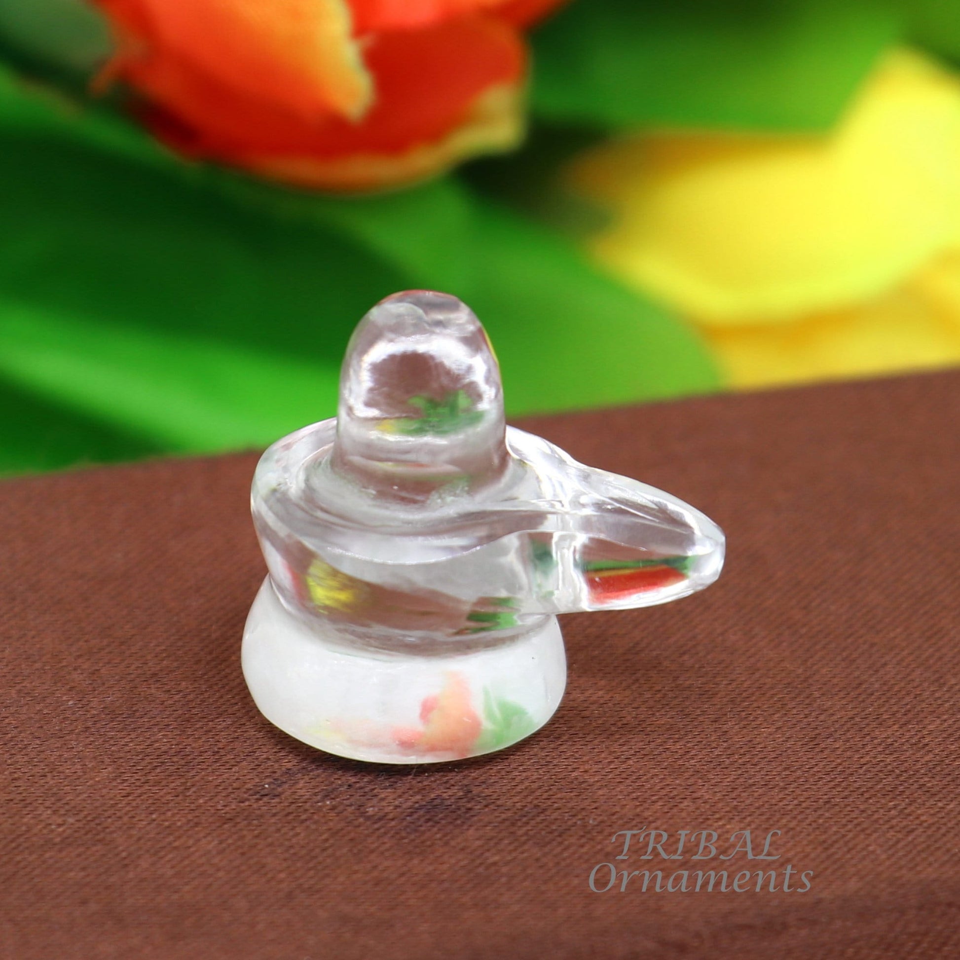 Amazing Natural sphatik crystal stone divine lor shiva lingam statue, amazing sphatik lingam puja article for wealth and prosperity stna21 - TRIBAL ORNAMENTS