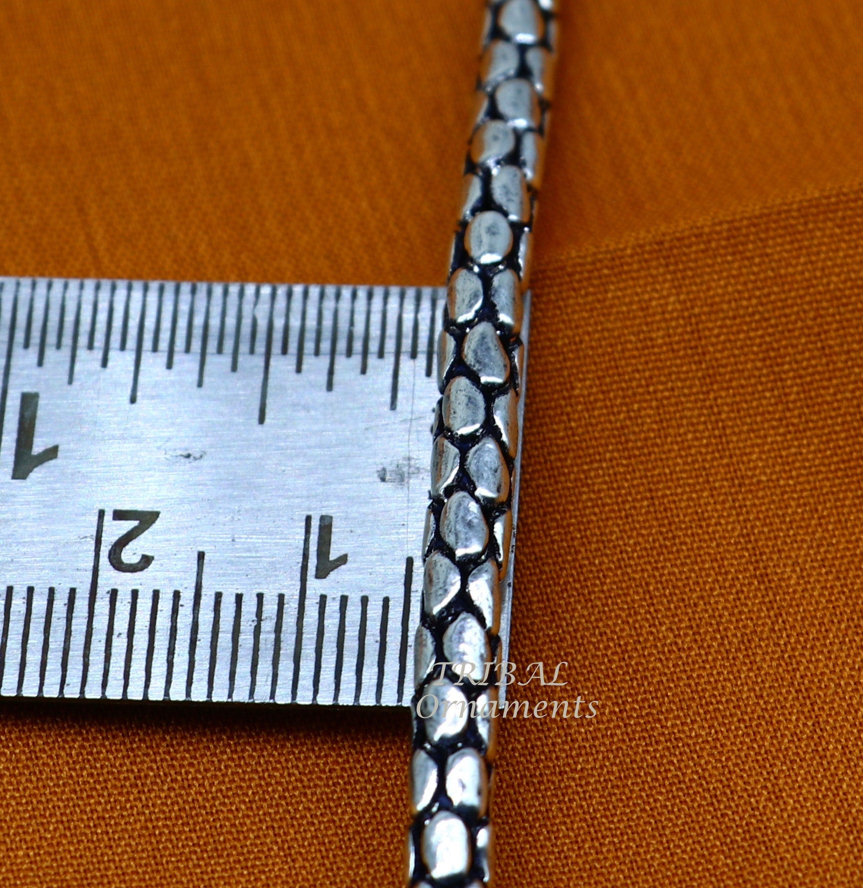 4mm 20" inches unique vintage style chain 925 sterling silver handmade heavy necklace solid oxidized chain necklace tribal jewelry ch207 - TRIBAL ORNAMENTS