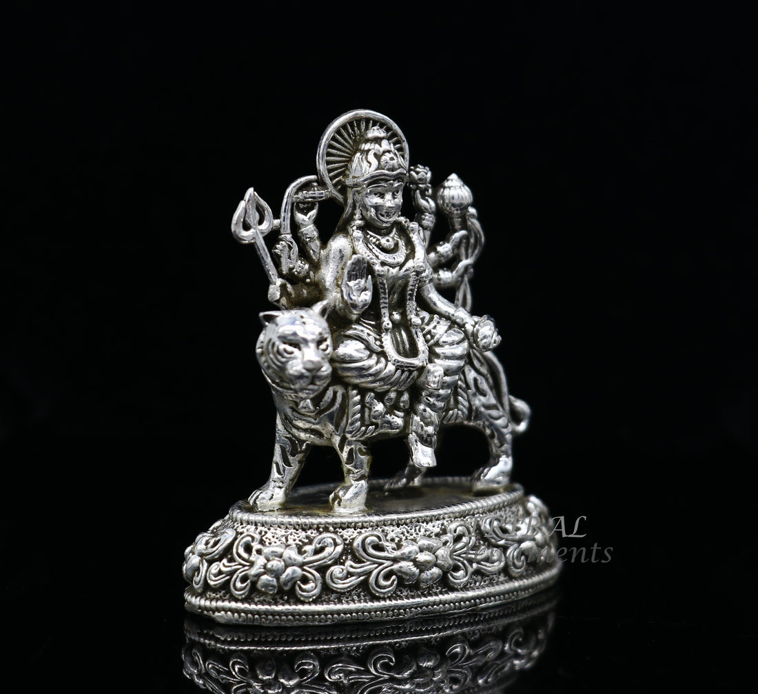 925 Sterling silver Goddess durga/bhawani maa, Pooja Articles statue, handcrafted decorative statue sculpture amazing gifting Art593 - TRIBAL ORNAMENTS