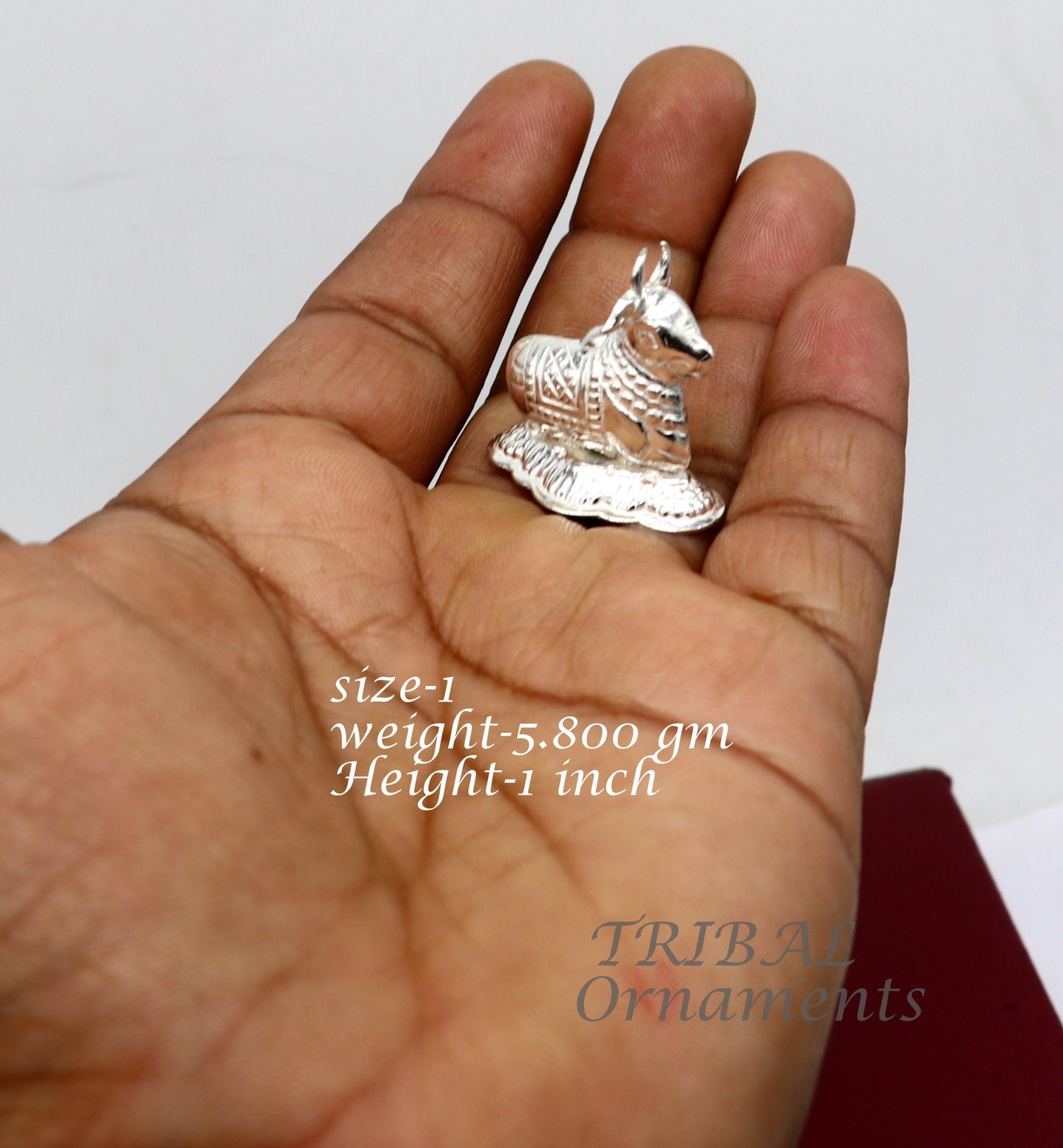 Lord Shiva Vahan Nandi Maharaj sterling silver handmade small article for puja, best gift for lord Shiva, divine Nandi statue su982 - TRIBAL ORNAMENTS