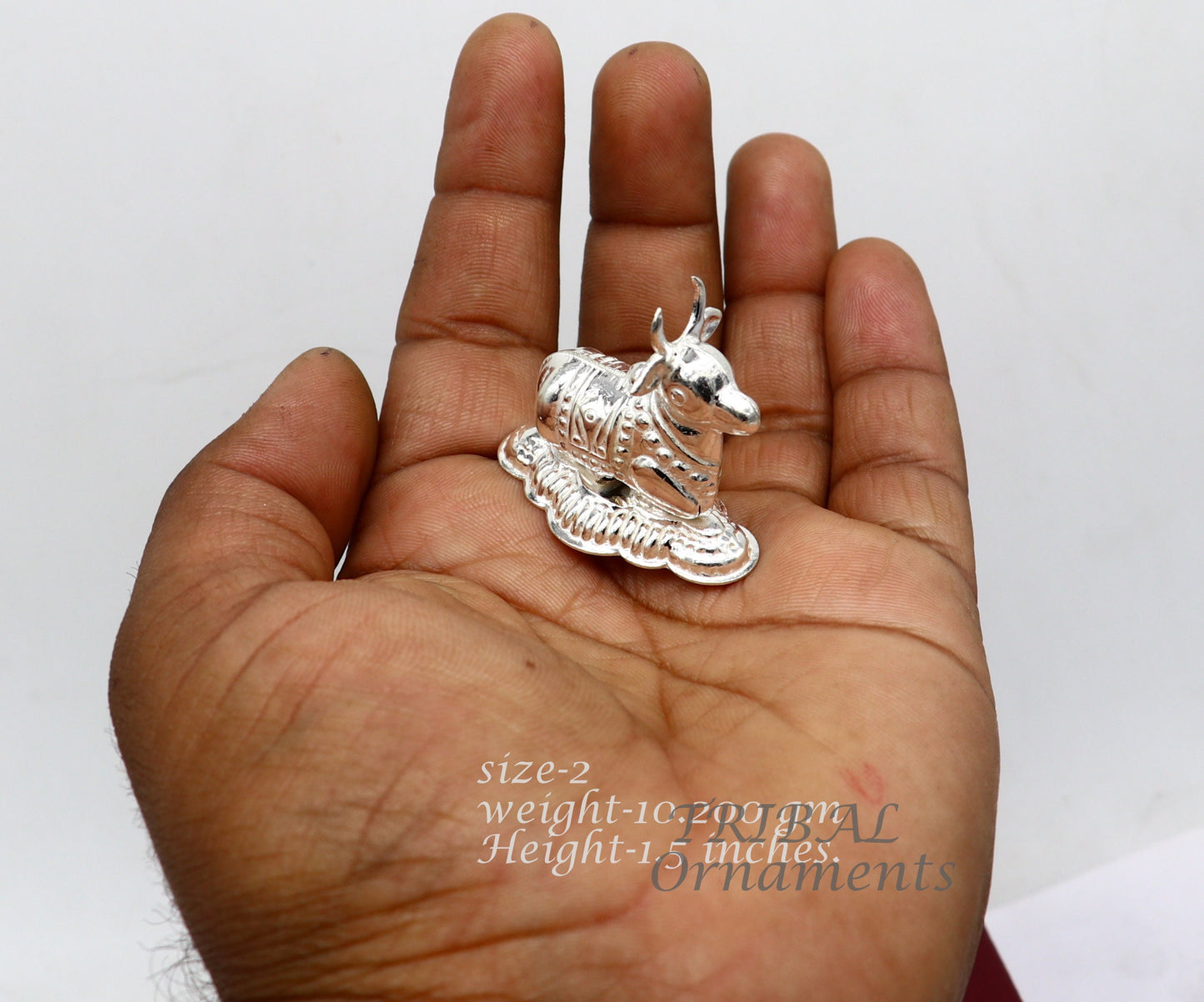 Lord Shiva Vahan Nandi Maharaj sterling silver handmade small article for puja, best gift for lord Shiva, divine Nandi statue su982 - TRIBAL ORNAMENTS
