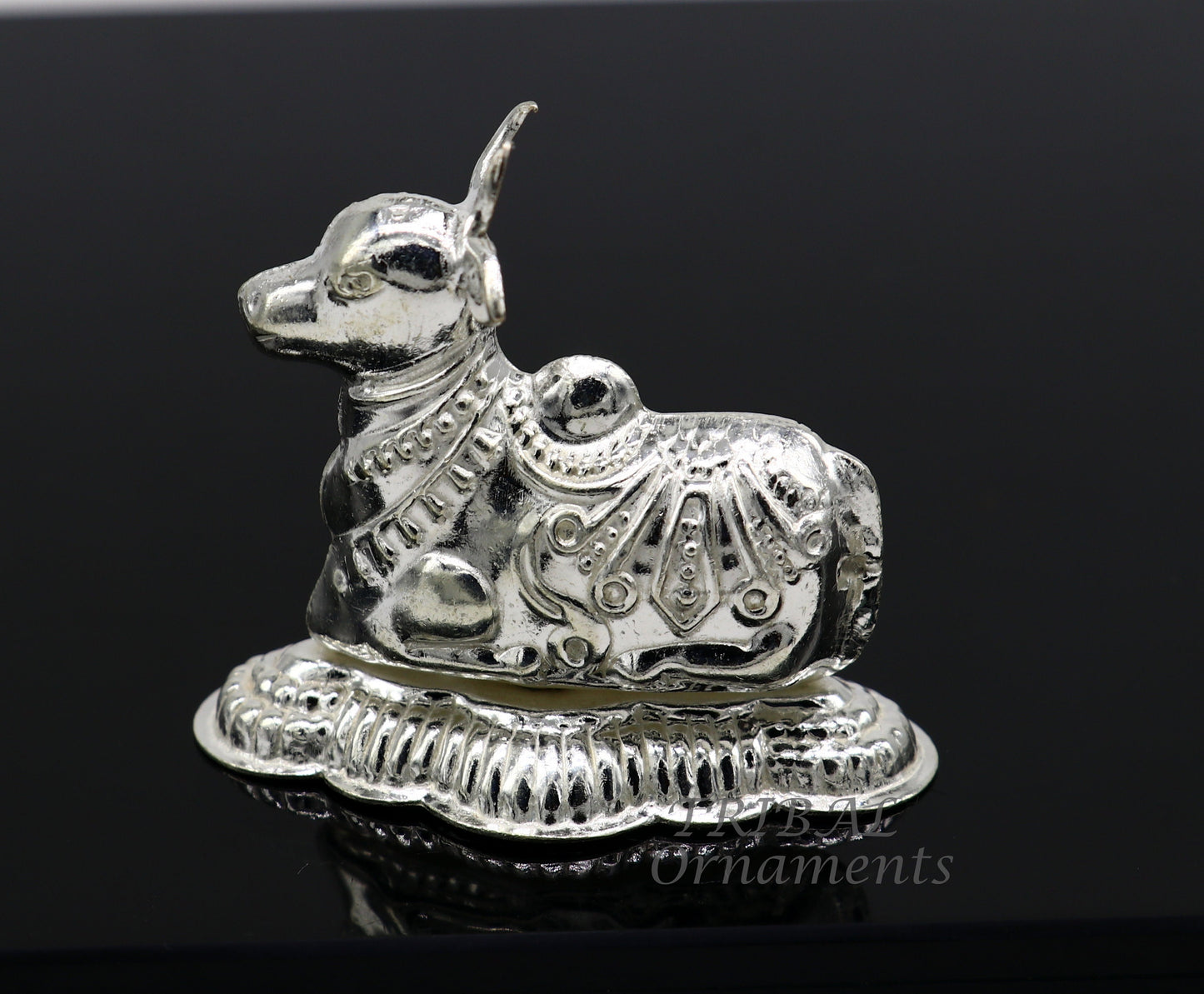 Lord Shiva Vahan Nandi Maharaj sterling silver handmade small article for puja, best gift for lord Shiva, divine statue su983 - TRIBAL ORNAMENTS