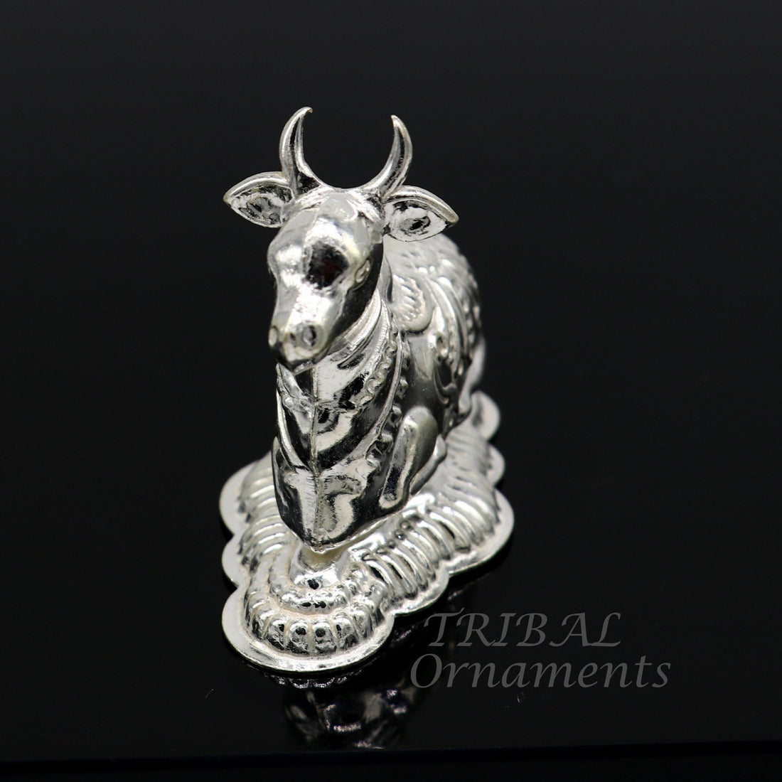 Lord Shiva Vahan Nandi Maharaj sterling silver handmade small article for puja, best gift for lord Shiva, divine statue su983 - TRIBAL ORNAMENTS