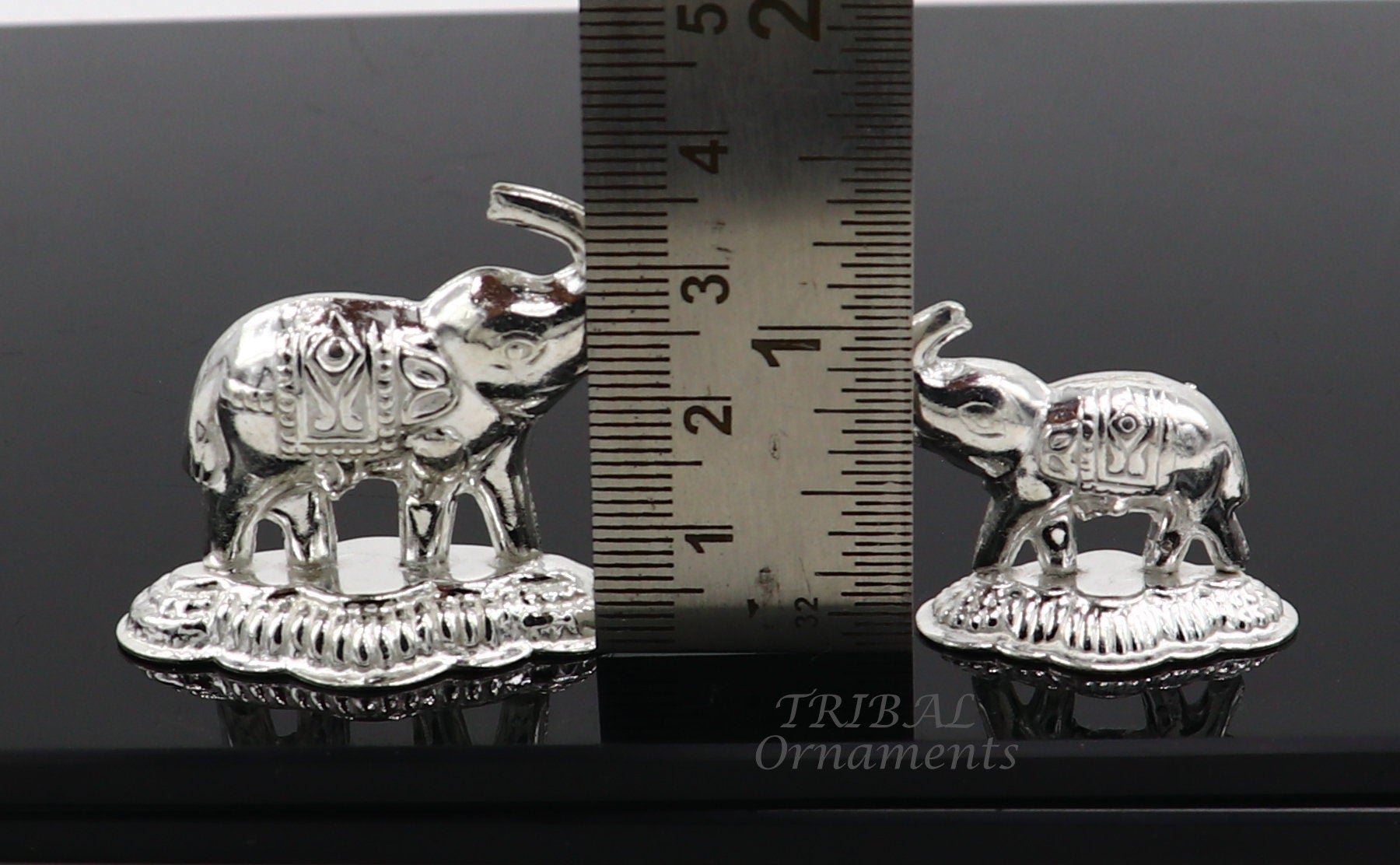 925 Sterling silver handmade upper trunk Elephant statue, puja article figurine, home décor Diwali puja gift su986 - TRIBAL ORNAMENTS
