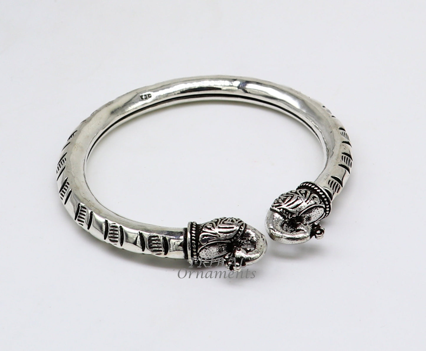 925 sterling silver handmade gorgeous vintage peacock design bangle bracelet kada, unisex customized personalized hip-hop jewelry nsk618 - TRIBAL ORNAMENTS