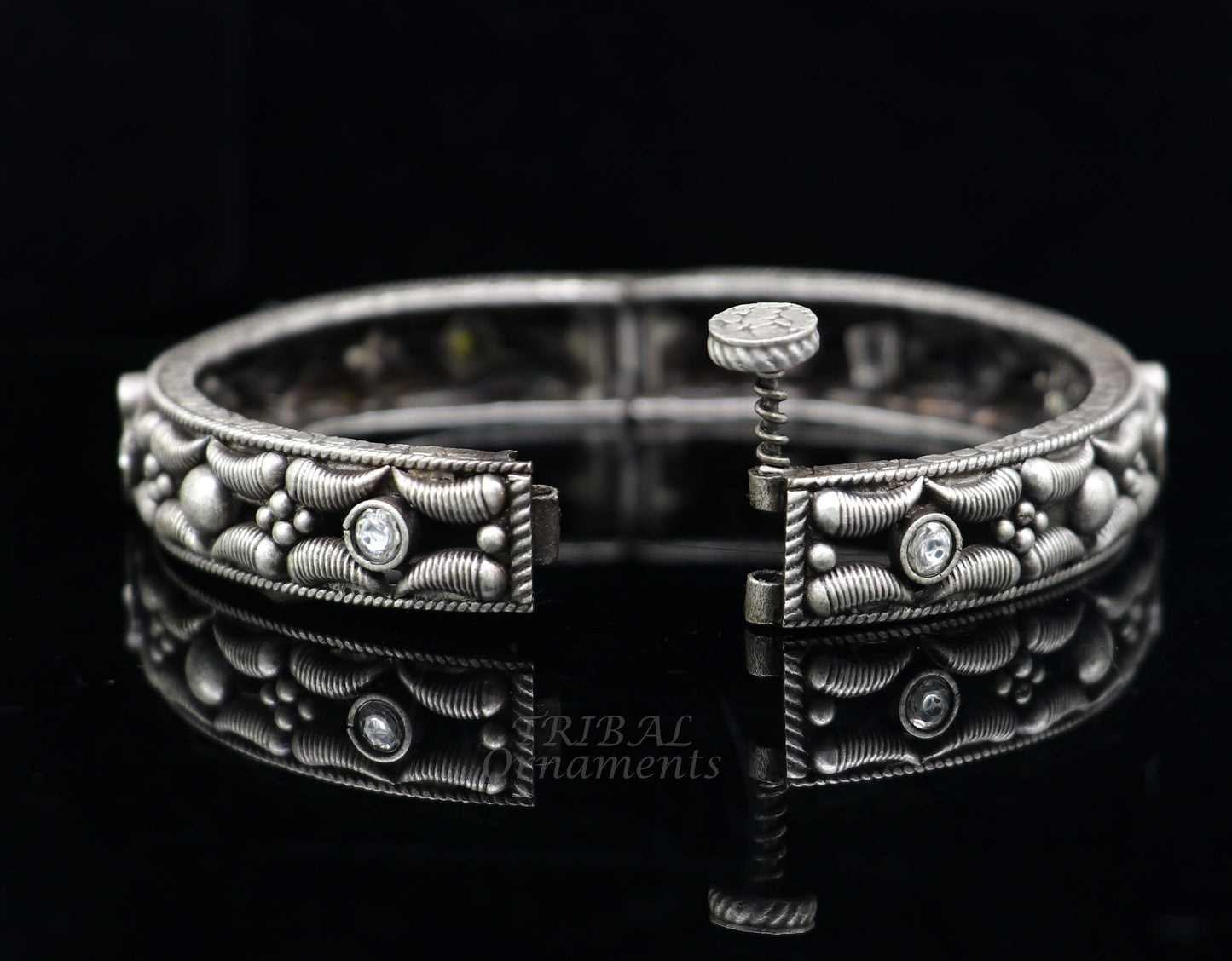925 sterling silver handmade Vintage design ethnic bangle bracelet tribal jewelry best bride belly dance ethnic jewelry nba351 - TRIBAL ORNAMENTS