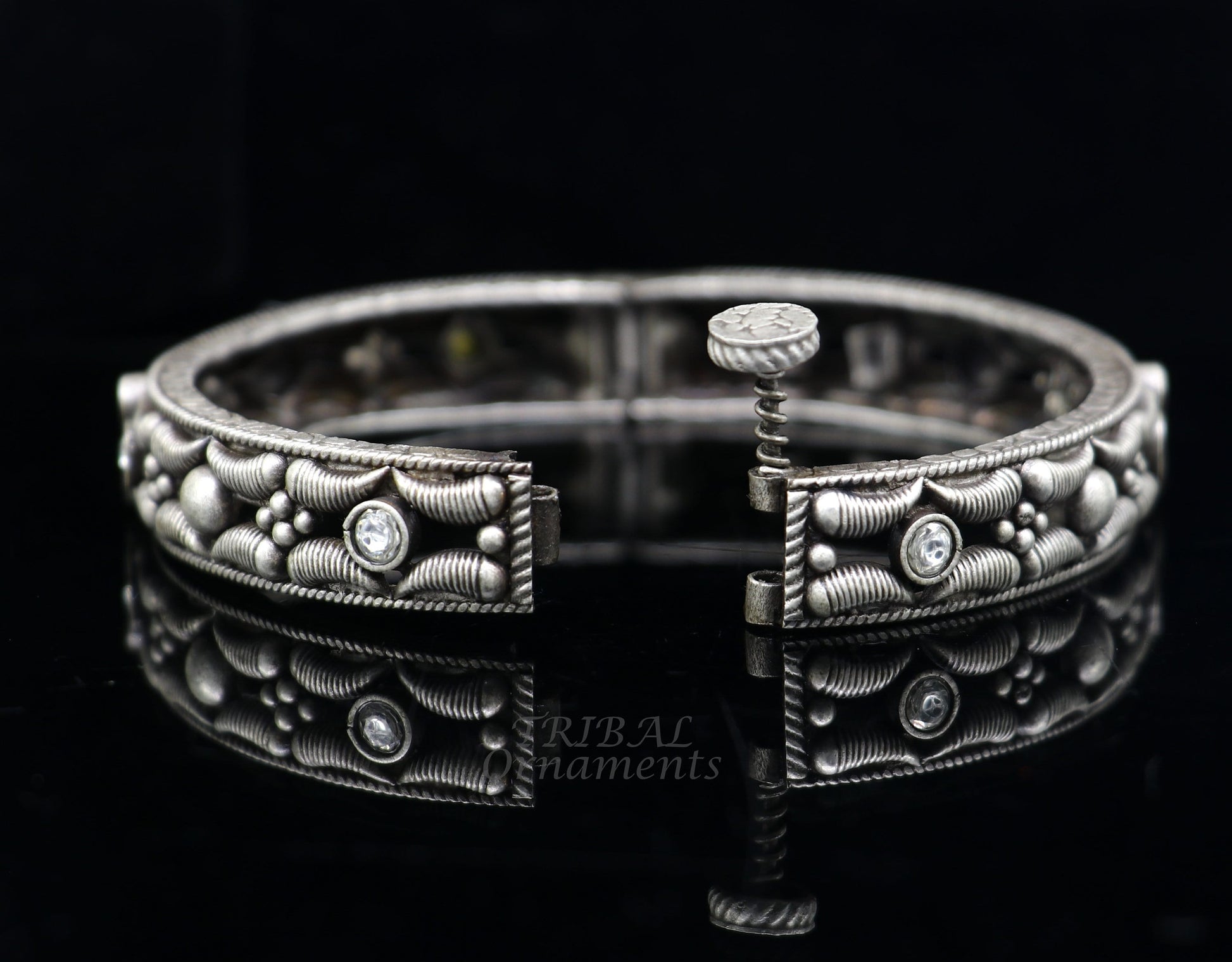 925 sterling silver handmade Vintage design ethnic bangle bracelet tribal jewelry best bride belly dance ethnic jewelry nba351 - TRIBAL ORNAMENTS