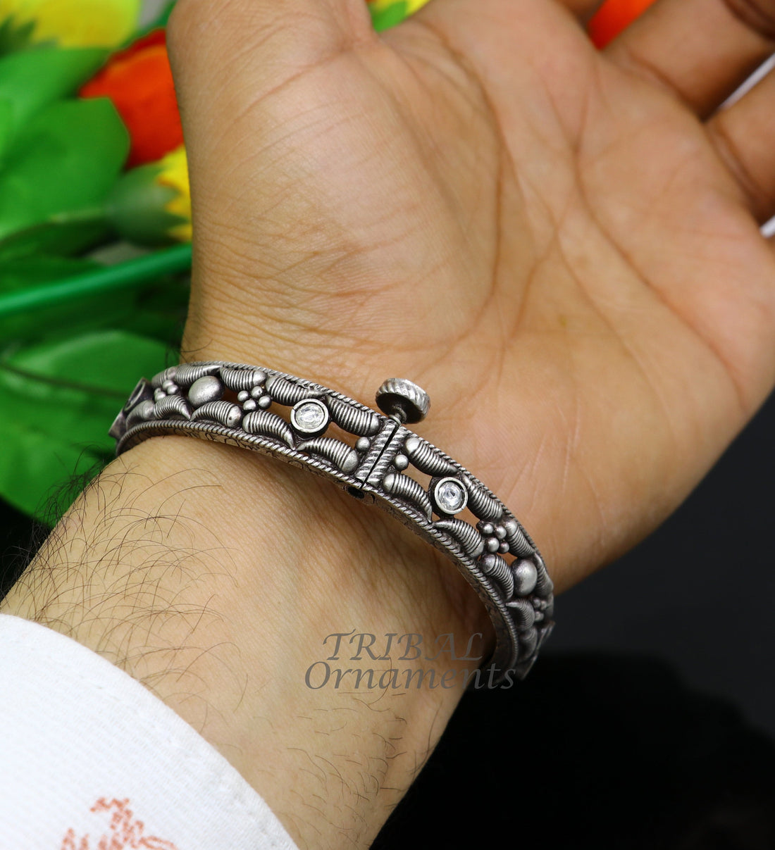 925 sterling silver handmade Vintage design ethnic bangle bracelet tribal jewelry best bride belly dance ethnic jewelry nba351 - TRIBAL ORNAMENTS