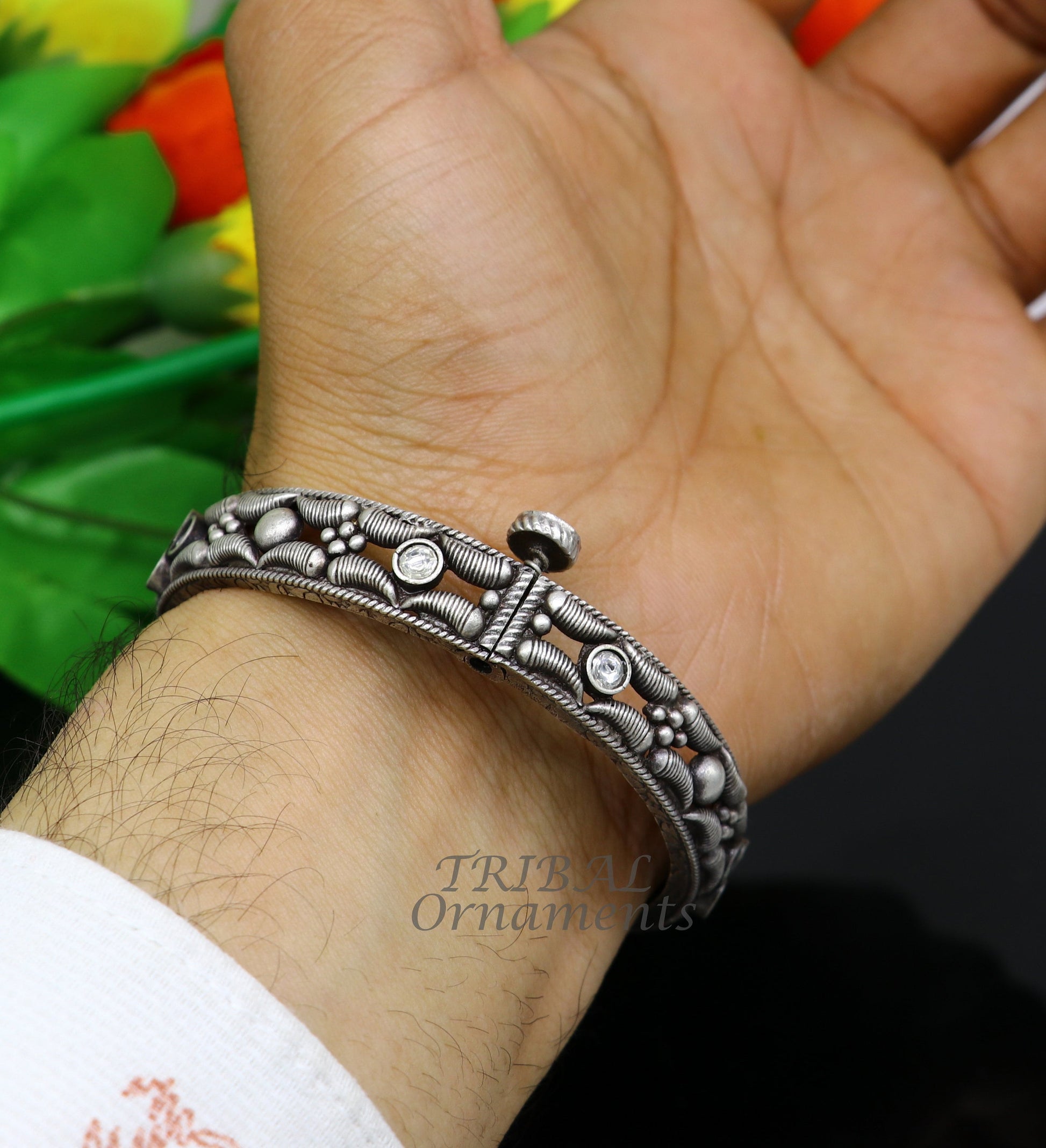 925 sterling silver handmade Vintage design ethnic bangle bracelet tribal jewelry best bride belly dance ethnic jewelry nba351 - TRIBAL ORNAMENTS
