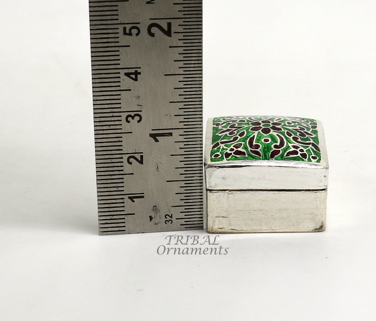 925 sterling silver trinket box, kajal box/casket box bridal square shape box collection, container box, eyeliner box gifting art stb731 - TRIBAL ORNAMENTS