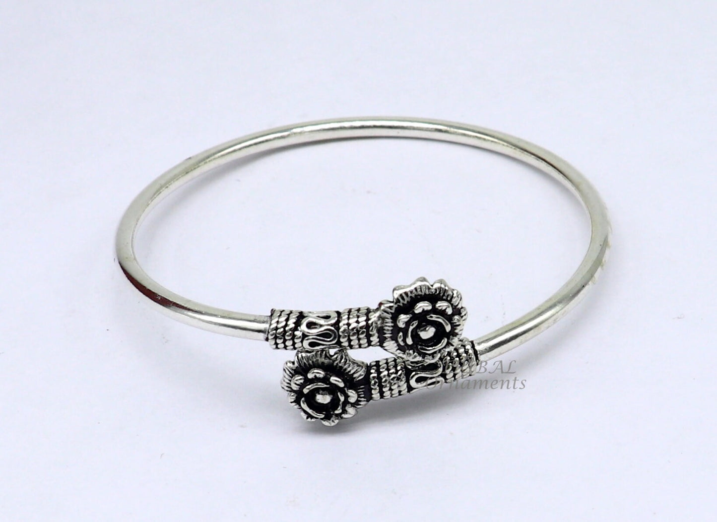 925 sterling silver fabulous floral design bangle bracelet kada amazing Cuff bracelet best gifting girl's kada nsk596 - TRIBAL ORNAMENTS