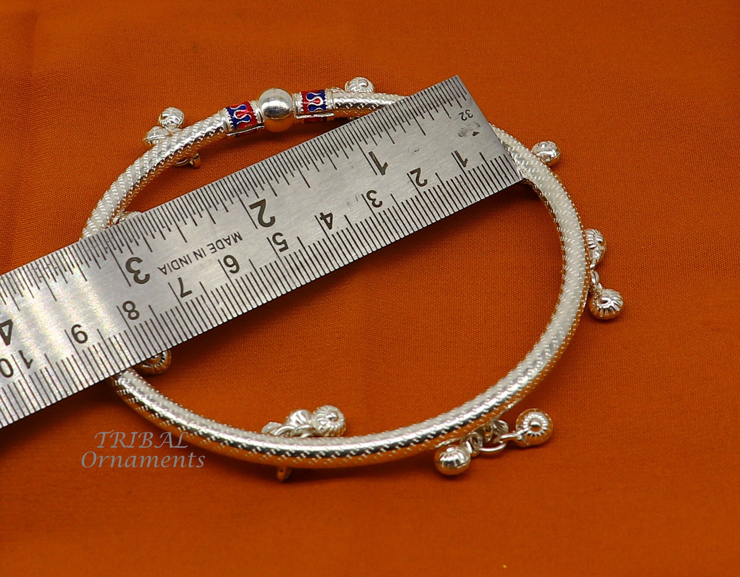 925 Sterling silver Handmade indian traditional women's charming noisy jingling bells foot kada ankle kada bracelet tribal jewelry nsfk88 - TRIBAL ORNAMENTS