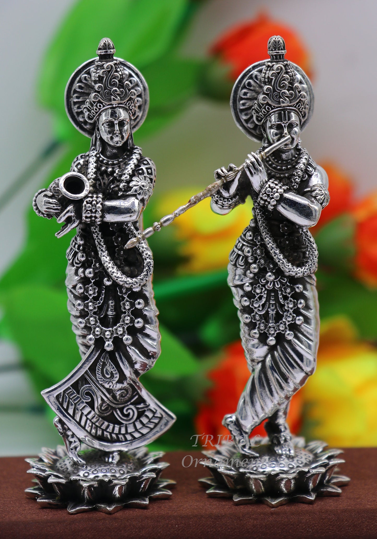 925 sterling silver handmade idol Radha krishna tiny statue, amazing design lord Krishna figurine jewelry tribal jewelry su996 - TRIBAL ORNAMENTS