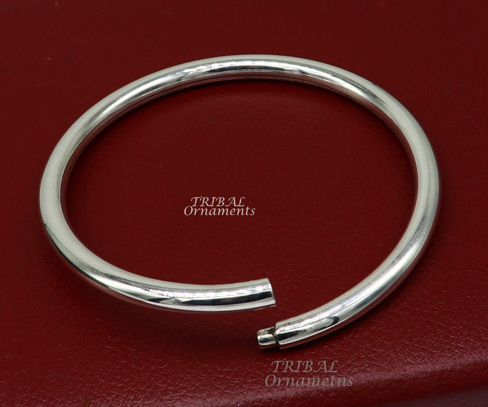 925 sterling silver handmade plain shiny bright customized bangle bracelet kada, excellent personalized gifting unisex jewelry nsk608 - TRIBAL ORNAMENTS