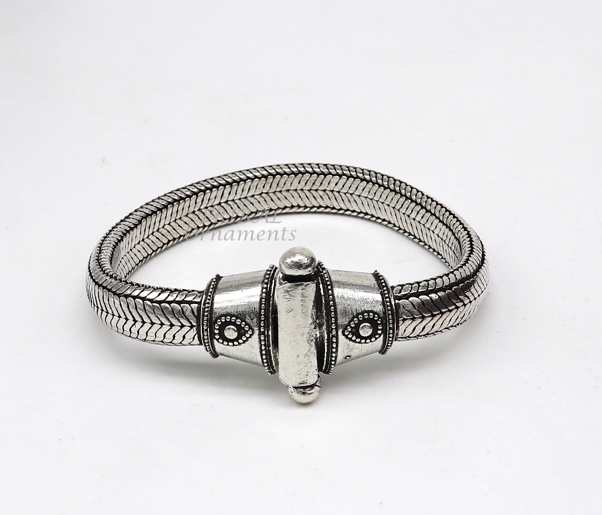 10 mm 8.5" solid Half round D shape 925 sterling silver gorgeous snake chain flexible bracelet belt unisex heavy bracelet India sbr432 - TRIBAL ORNAMENTS