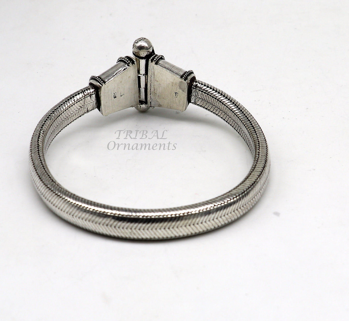 8mm 8.5" solid Half round D shape 925 sterling silver gorgeous snake chain flexible bracelet belt unisex heavy bracelet India sbr433 - TRIBAL ORNAMENTS