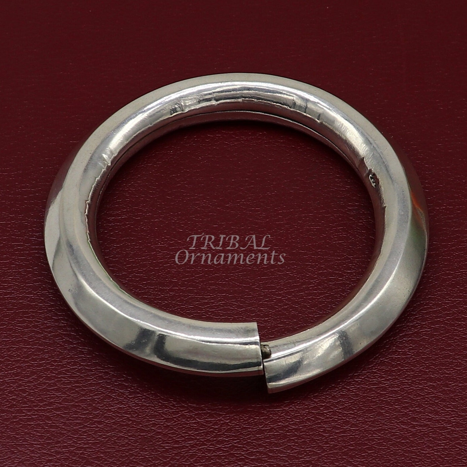 925 sterling silver vintage plain design handmade open face adjustable bangle bracelet kada cuff bracelet for unisex gifting india nsk630 - TRIBAL ORNAMENTS