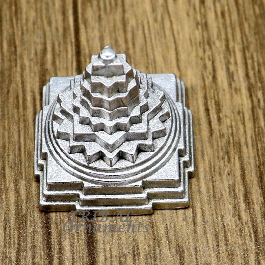 Divine Solid mercury 3d pyramid of shree yantra, Parad Mahalakshmi Yantram figurine for puja at home best way for wealth and prosperity MA05 - TRIBAL ORNAMENTS