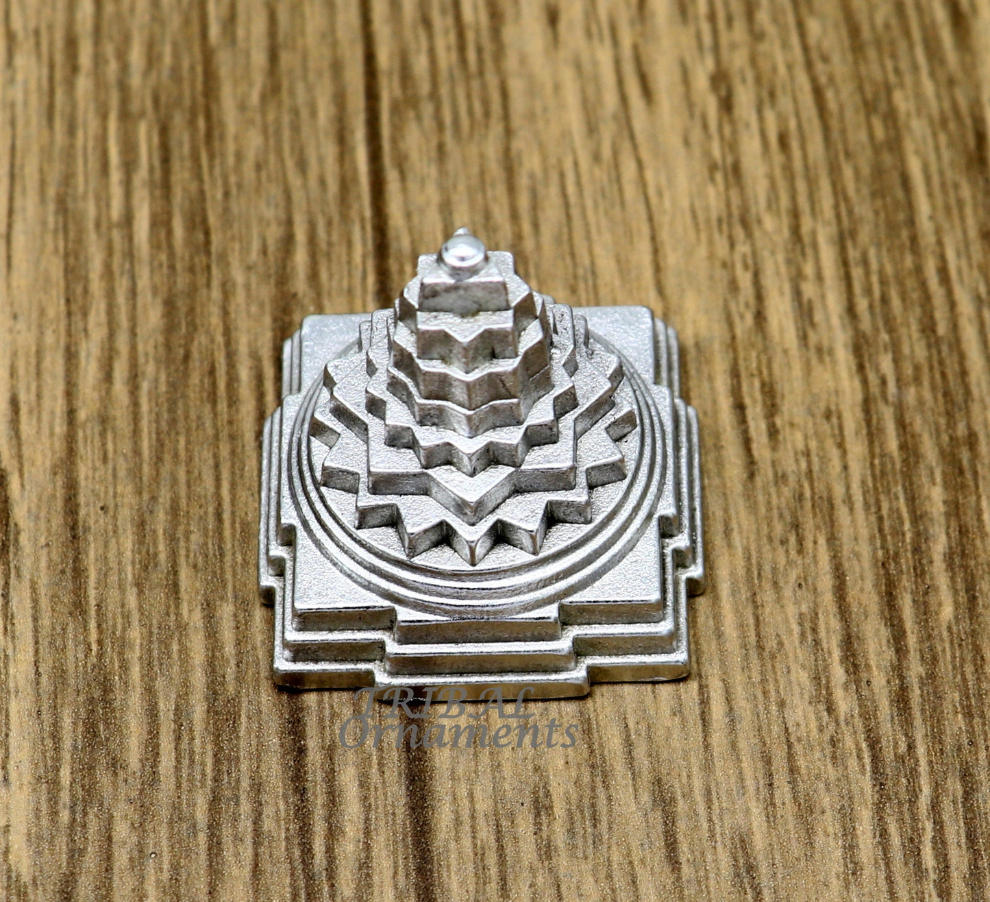 Divine Solid mercury 3d pyramid of shree yantra, Parad Mahalakshmi Yantram figurine for puja at home best way for wealth and prosperity MA05 - TRIBAL ORNAMENTS