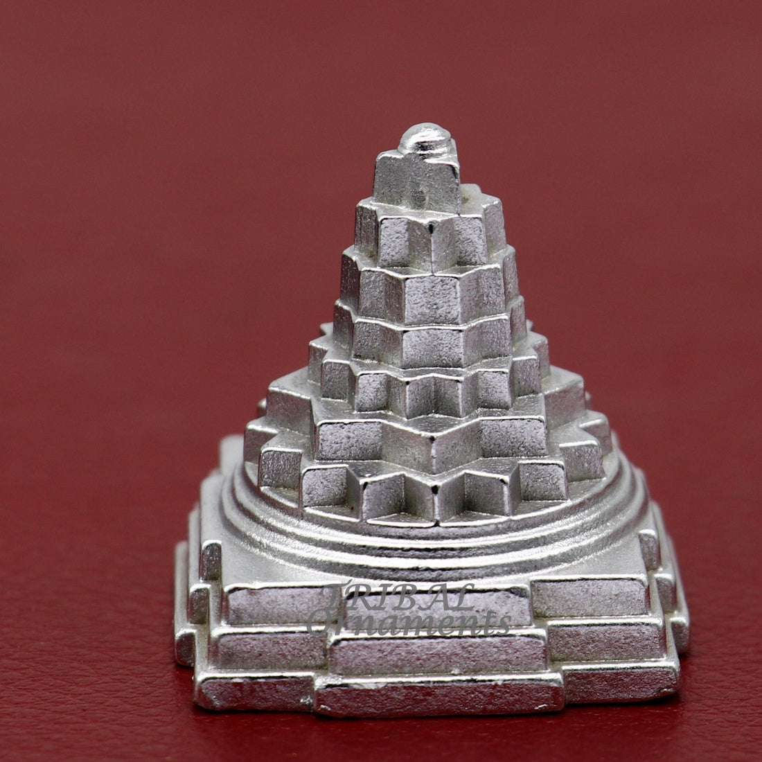 Divine Solid mercury 3d pyramid of shree yantra, Parad Mahalakshmi Yantram figurine for puja at home best way for wealth and prosperity MA05 - TRIBAL ORNAMENTS