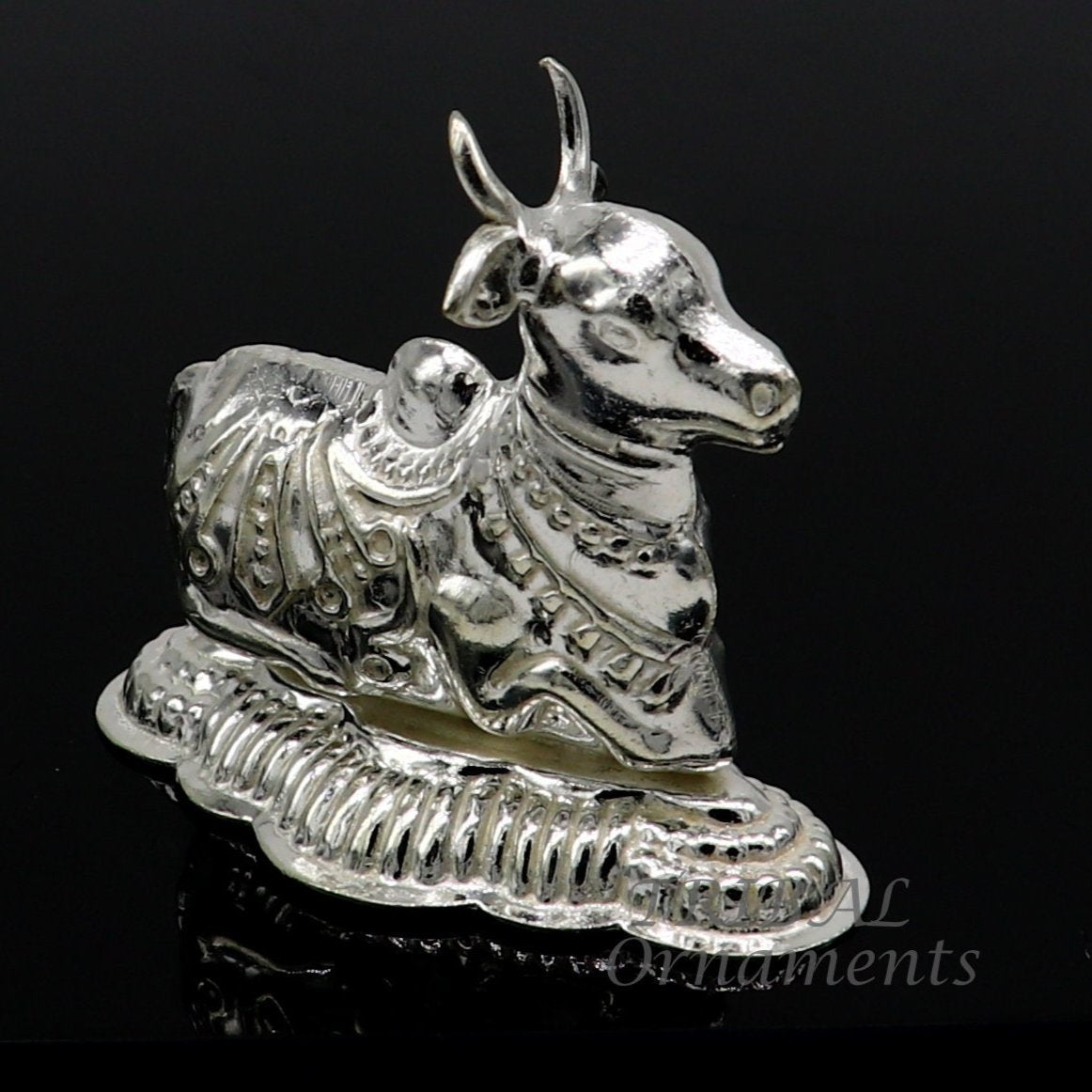 Lord Shiva Vahan Nandi Maharaj sterling silver handmade small article for puja, best gift for lord Shiva, divine statue su983 - TRIBAL ORNAMENTS