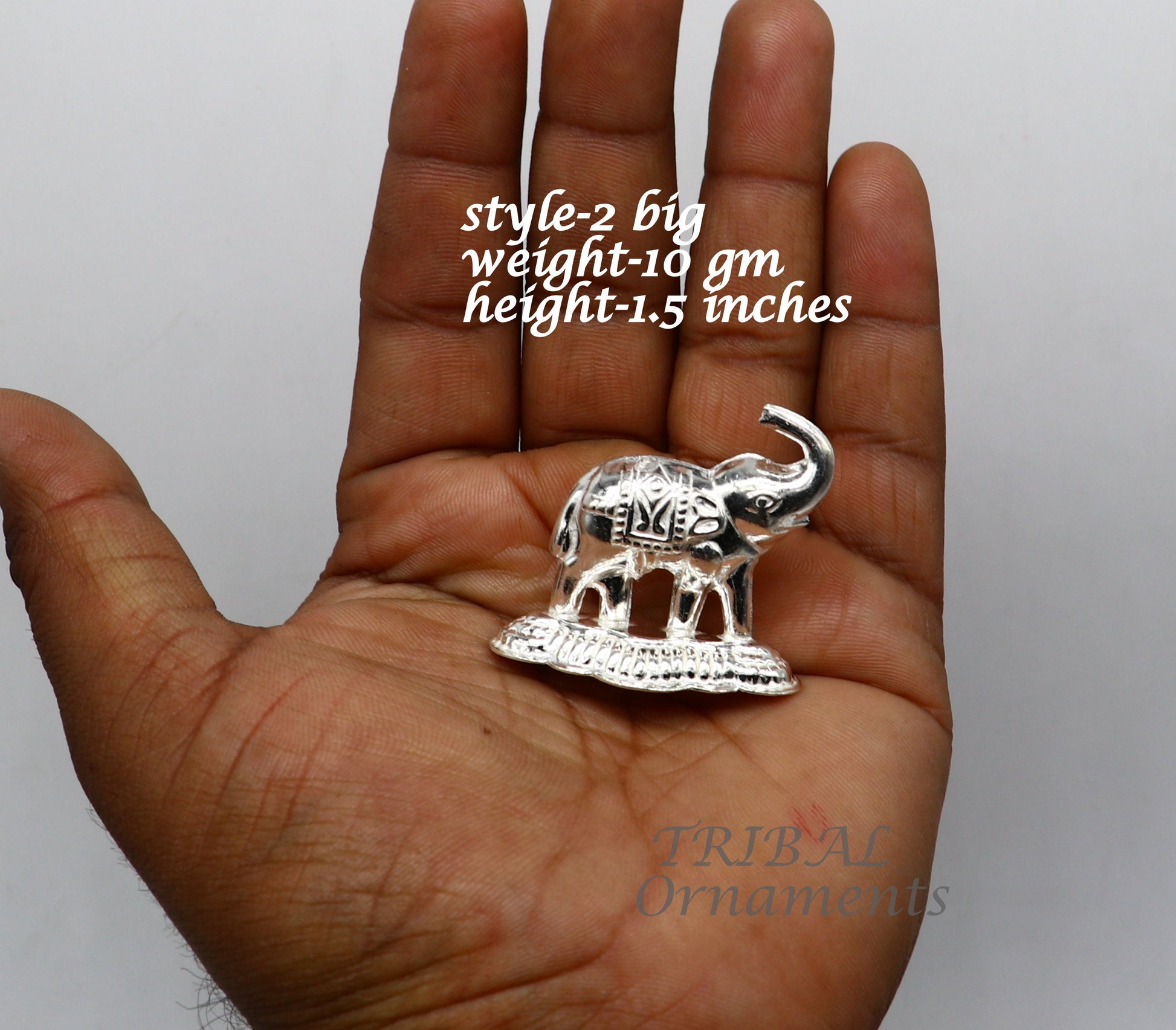 925 Sterling silver handmade upper trunk Elephant statue, puja article figurine, home décor Diwali puja gift su986 - TRIBAL ORNAMENTS