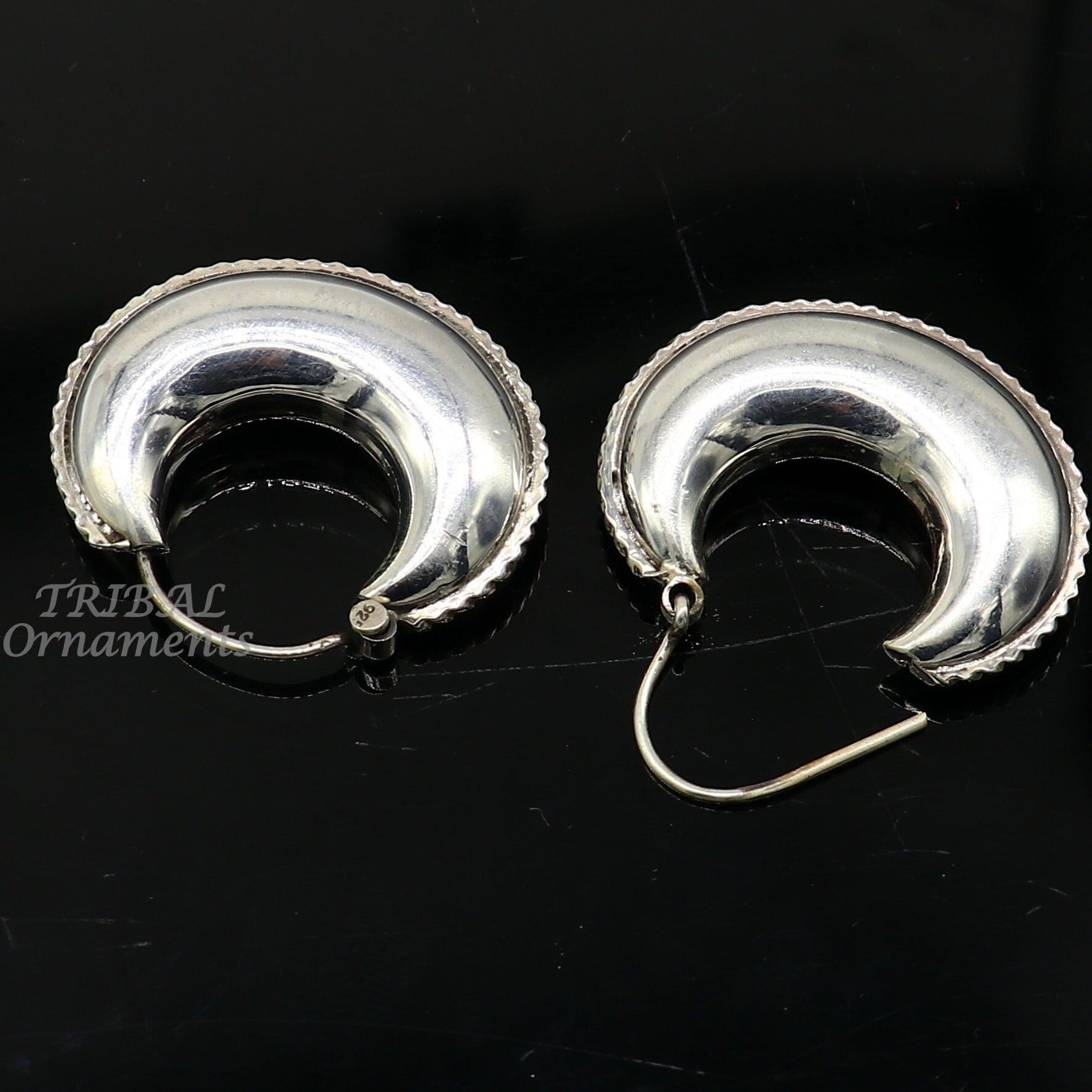 925 sterling silver handmade unique traditional cultural ethnic hoops earring bali for men's or girl's best dancing jewelry s1121 - TRIBAL ORNAMENTS