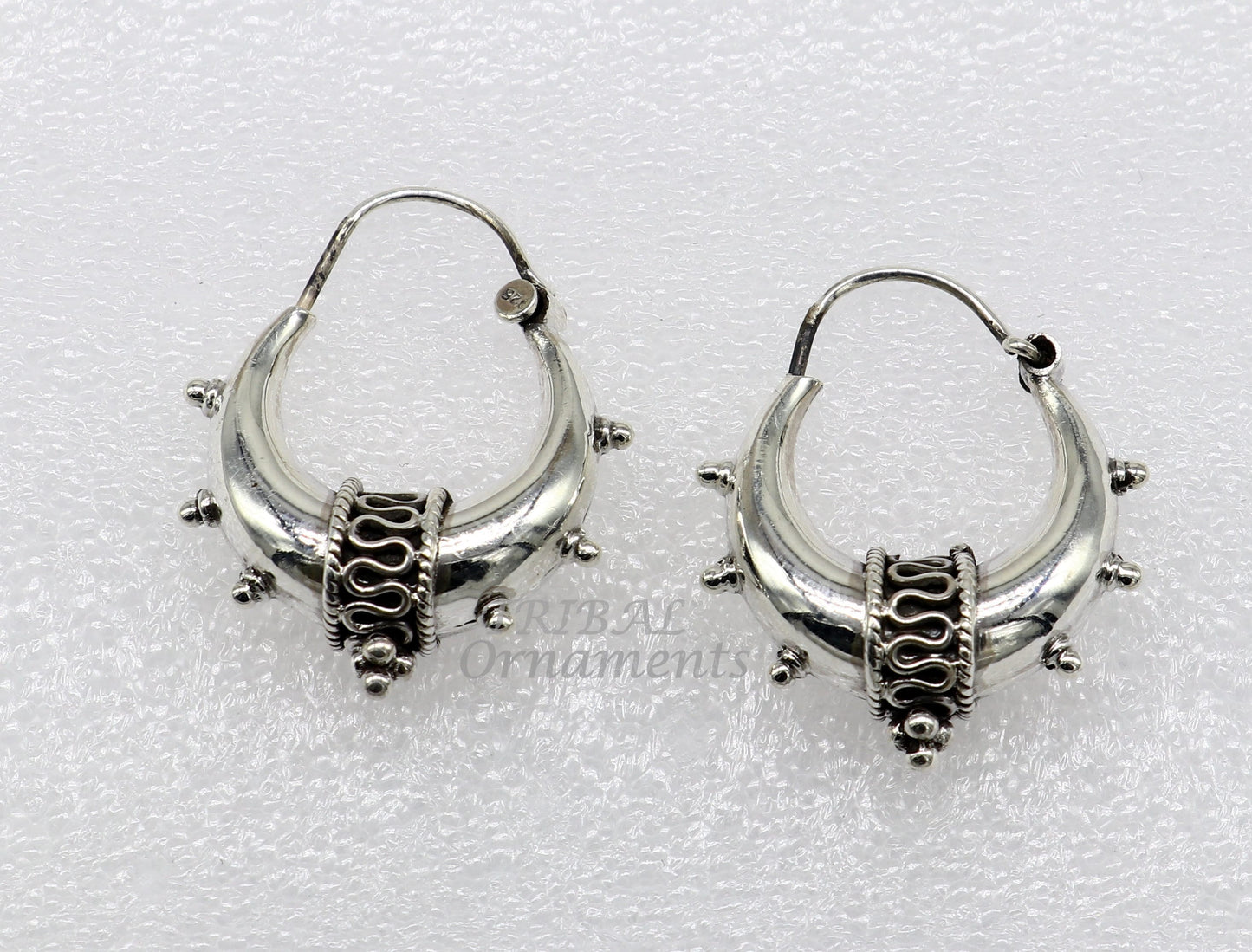 925 sterling silver handmade unique traditional cultural ethnic hoops earring bali for men's or girl's best dancing jewelry s1124 - TRIBAL ORNAMENTS