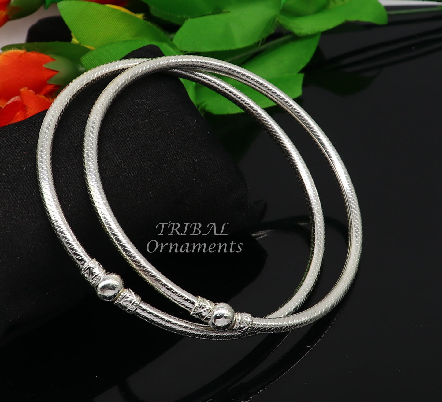 925 sterling silver Vintage design Indian traditional silver women's customized foot kada anklet kada hollow bracelet tribal jewelry nsfk84 - TRIBAL ORNAMENTS