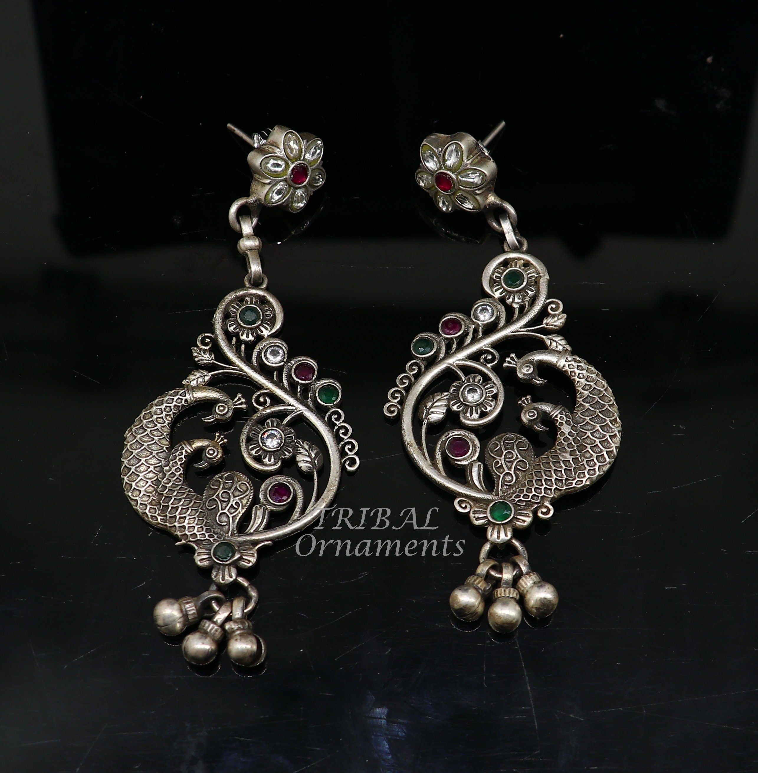 Buy Online Stud earrings, German silver stud earrings, oxidised studs stone  studs, Indian ethnic earrin - Zifiti.com 1078945