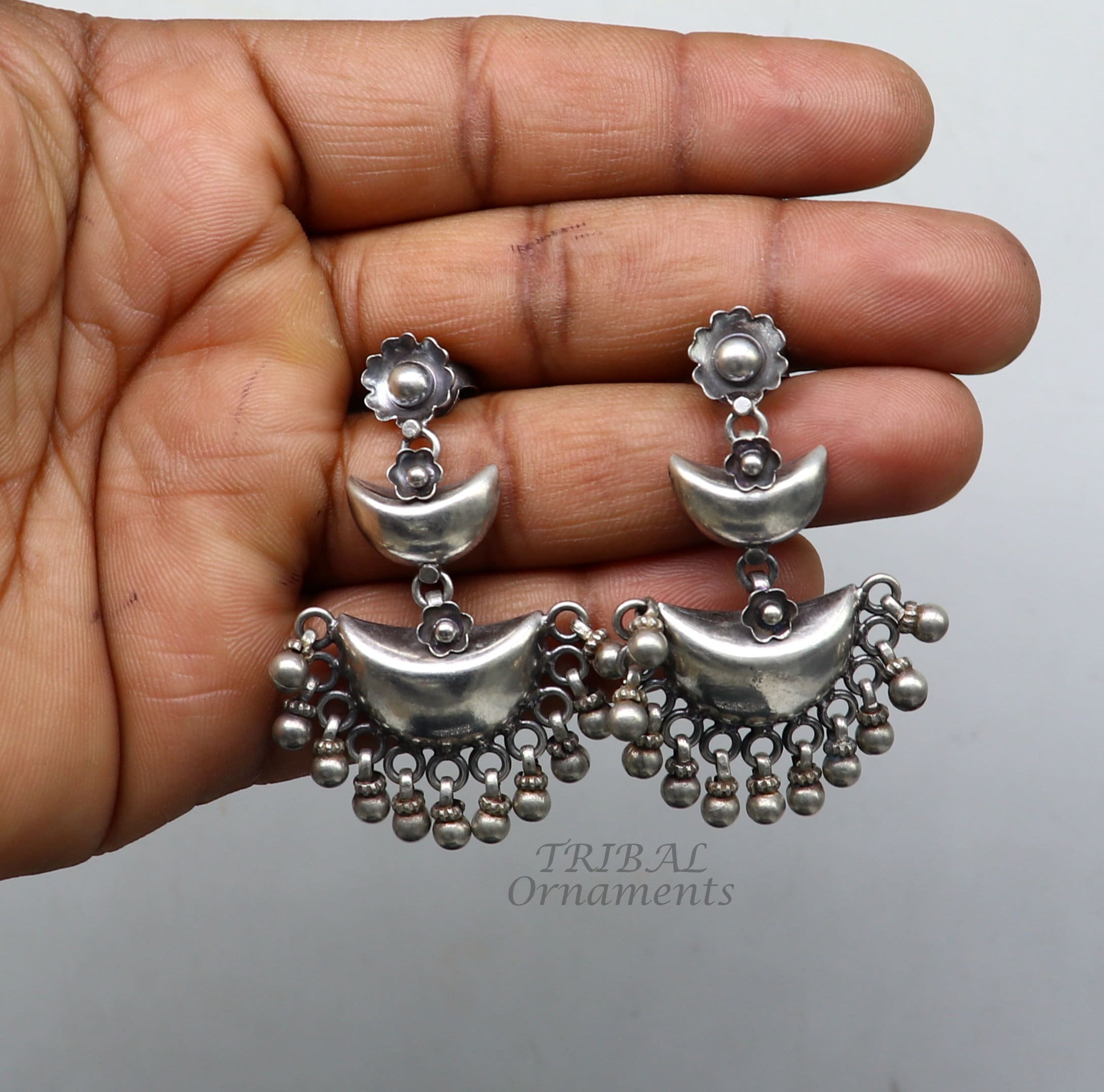 Hanging Danglers With Dazzling Jhumki | Beautiful Tribal Silver Earring -  Earrings, Jewellery - FOLKWAYS