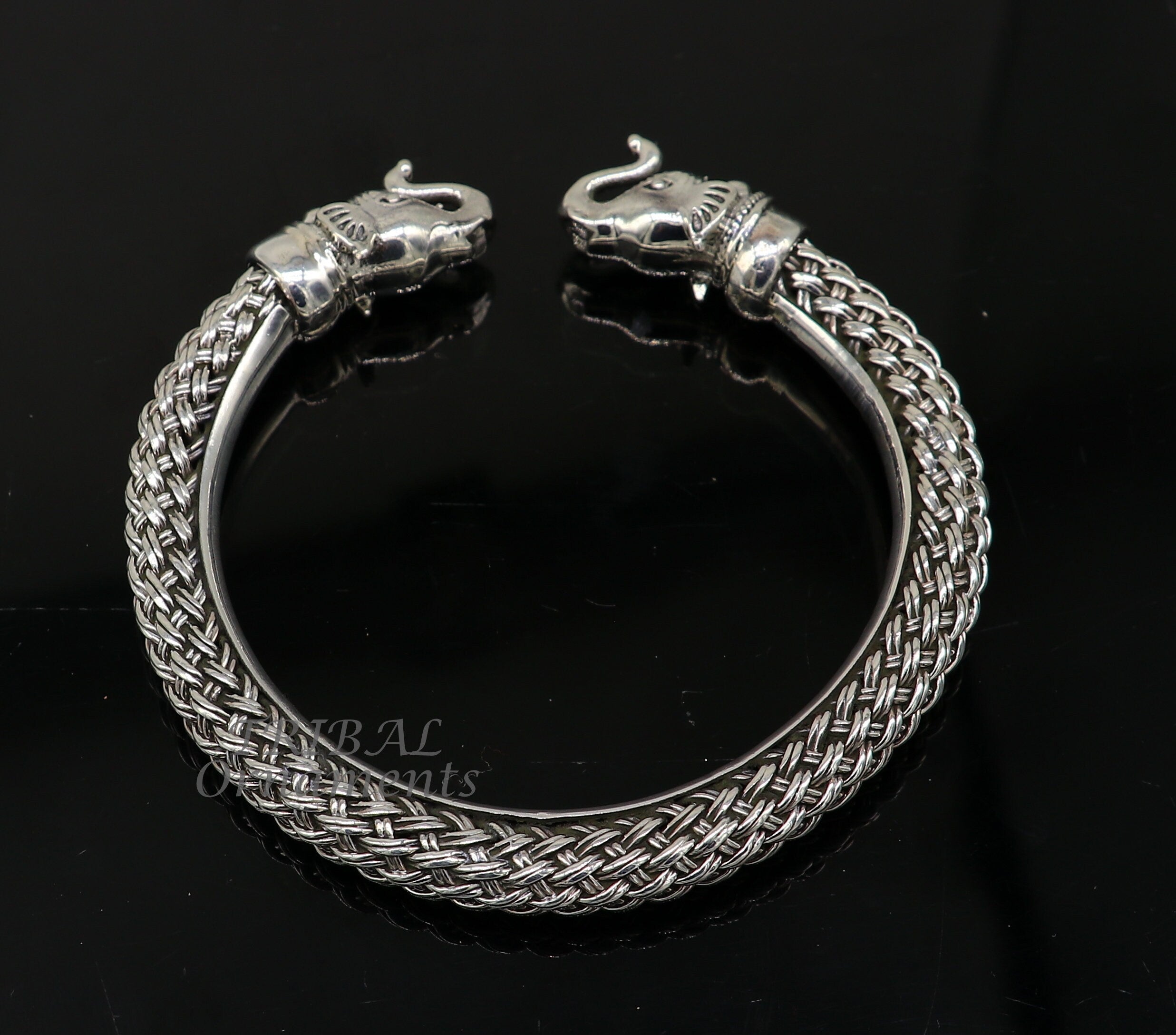 925 Sterling Silver Linked Scales Bones Chain Dragon Bracelet 7