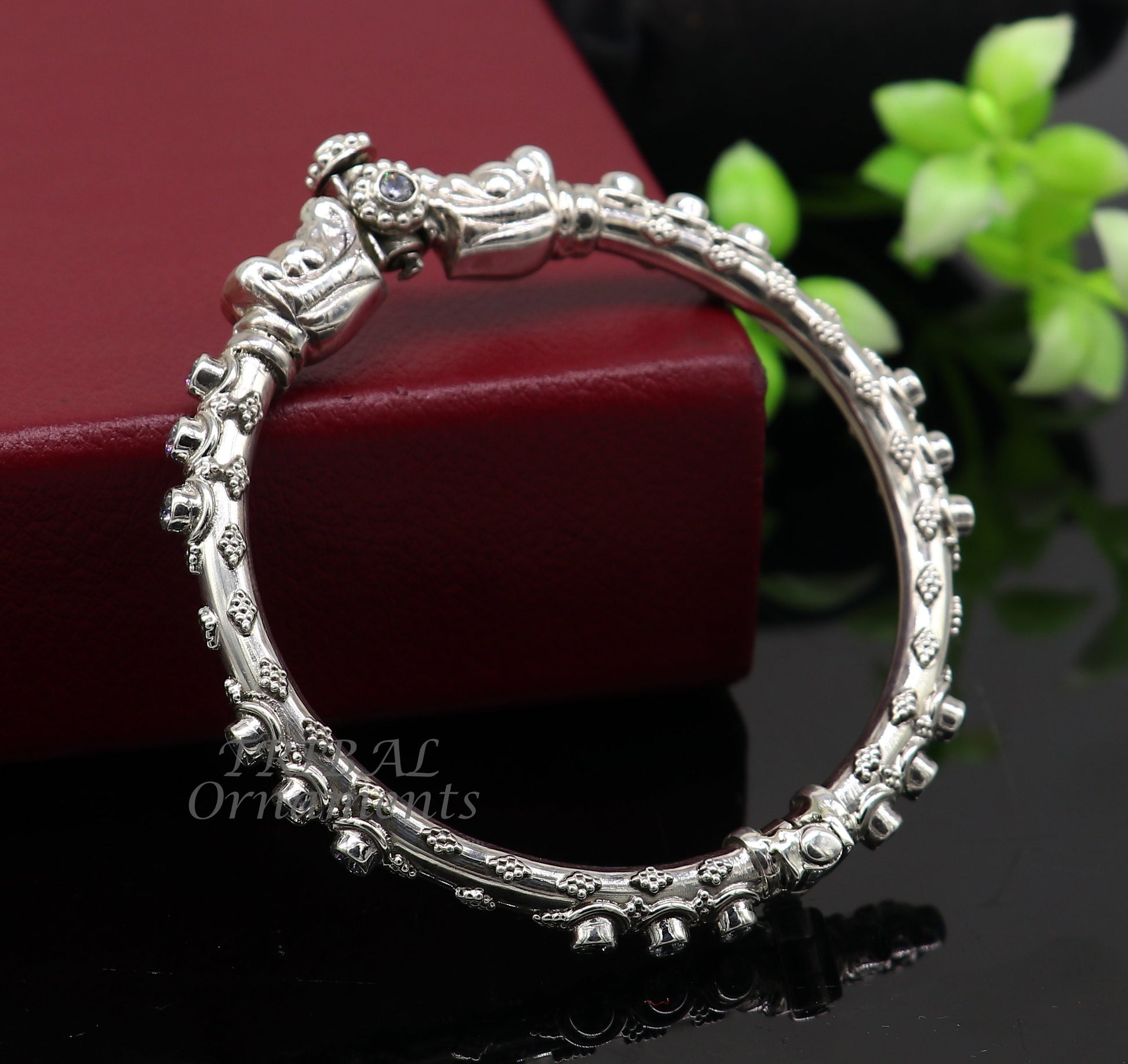 Vintage plain shiny design handmade 925 sterling silver amazing Elephant face bangle bracelet kada unisex customized wrist jewelry nsk625 - TRIBAL ORNAMENTS