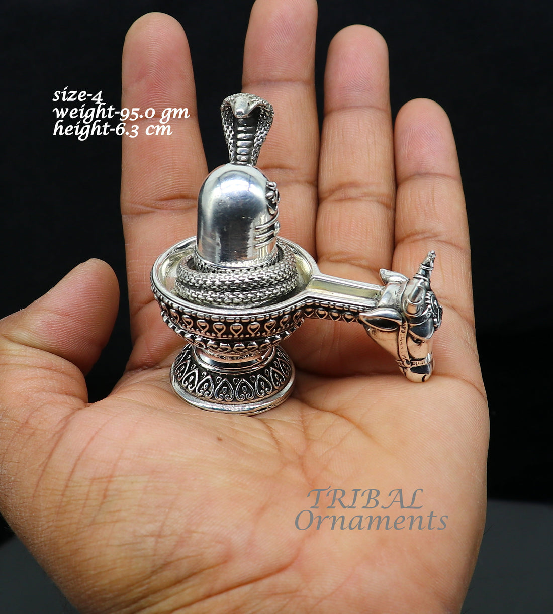 925 sterling silver high quality lord Shiva lingam Jalheri, Divine Shiva lingam at home temple puja worshipping article from india su993 - TRIBAL ORNAMENTS